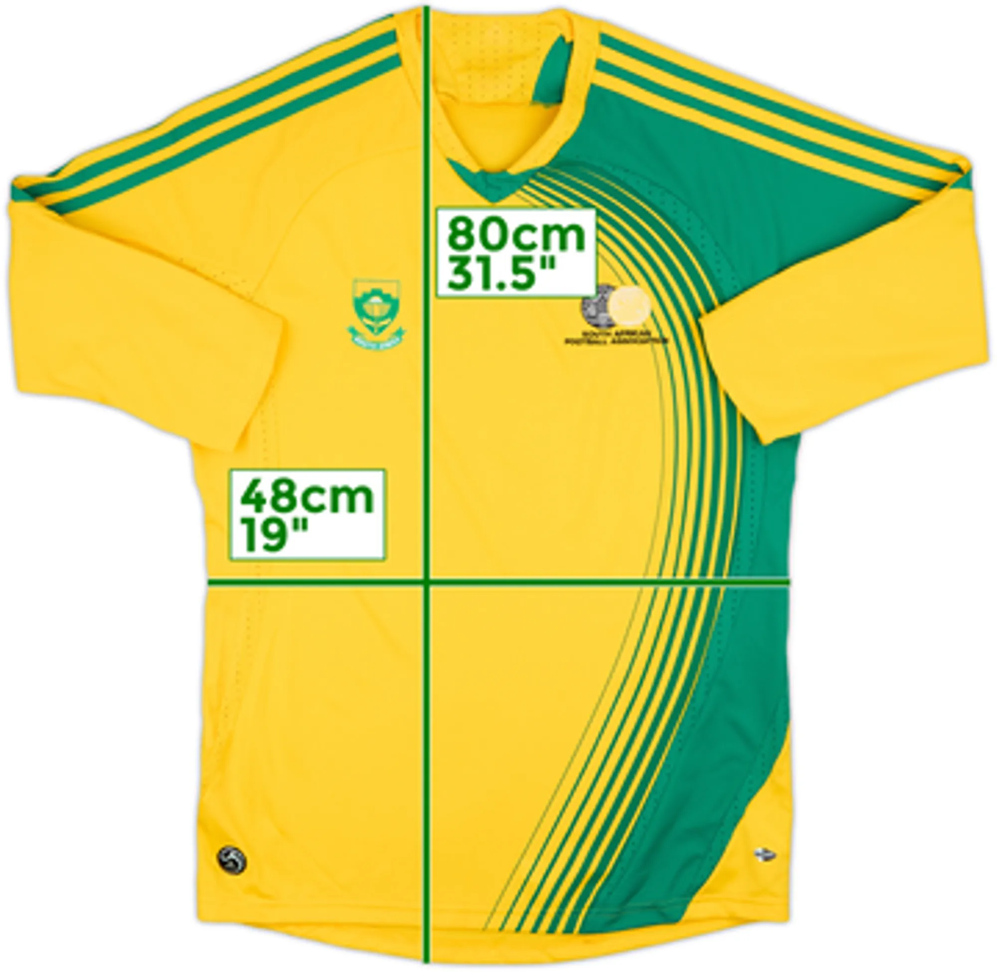 2007-09 South Africa Home L/S Shirt - 9/10 - (L)