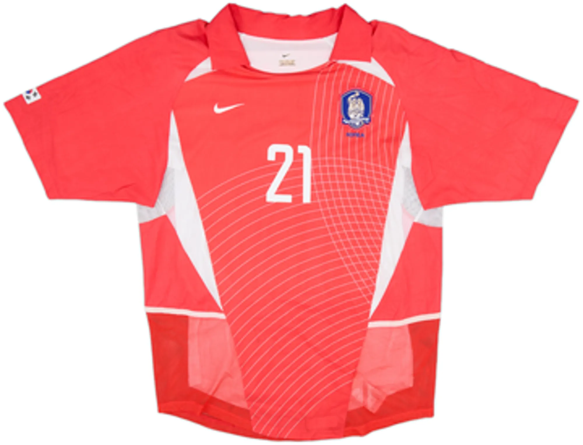 2002-03 South Korea Player Issue Home Shirt J.S.Park #21 - 7/10 - (M)