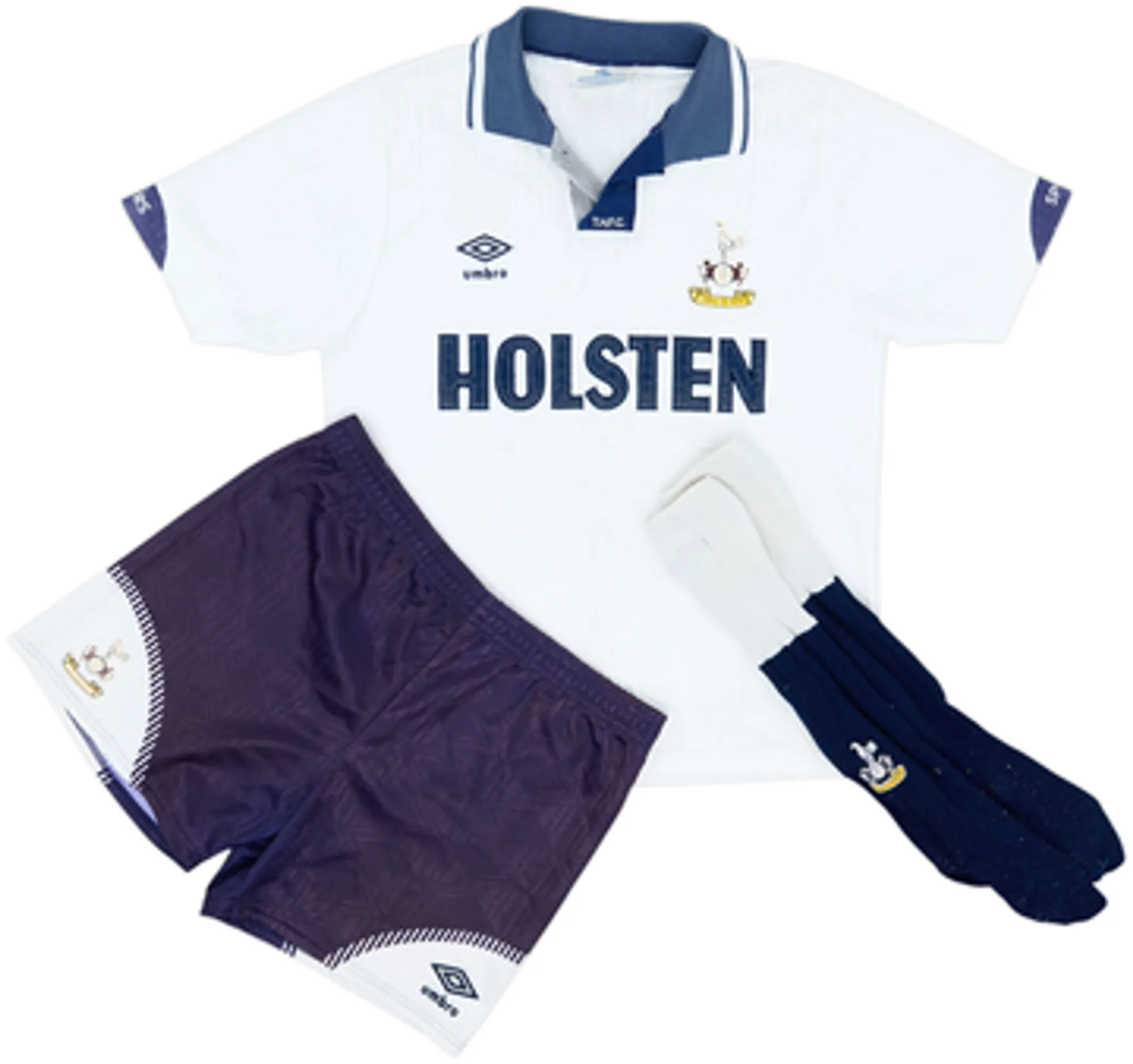 1991-93 Tottenham Home Full Kit - 5/10 - (S) | TOTH91089101used