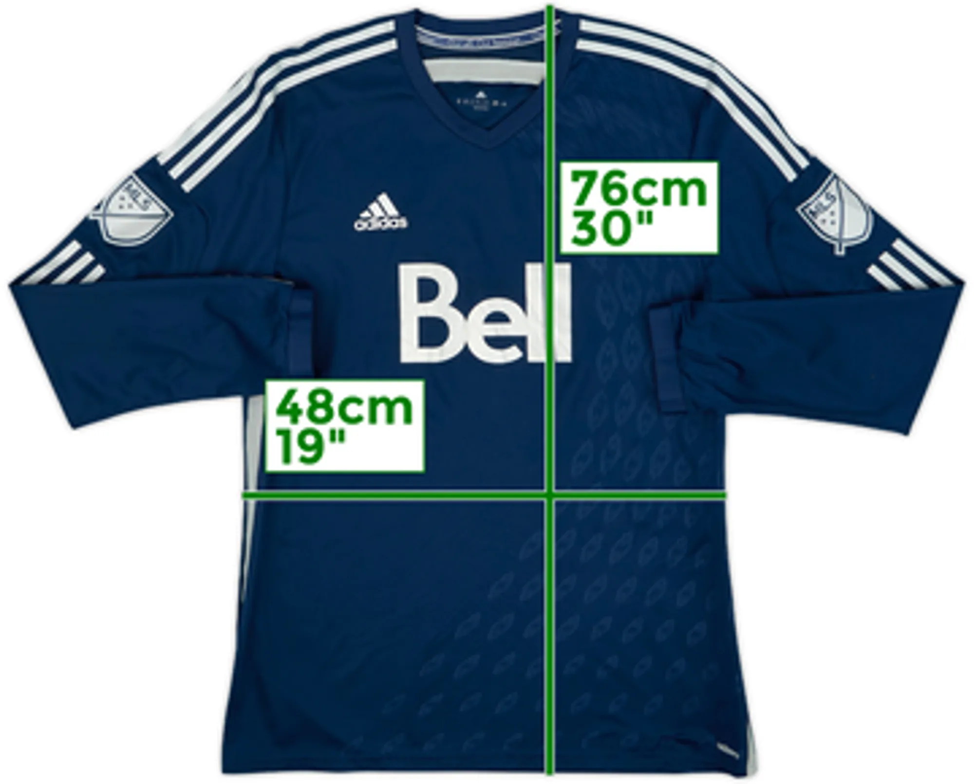 2014 Vancouver Whitecaps Authentic Away L/S Shirt - 8/10 - (XL)