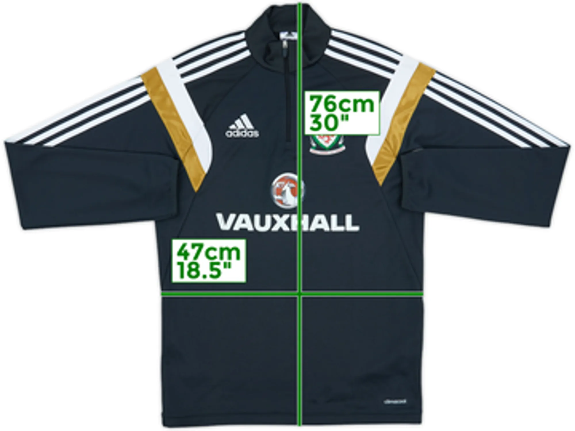 2014-15 Wales adidas 1/4 Zip Drill Top - 8/10 - (S)