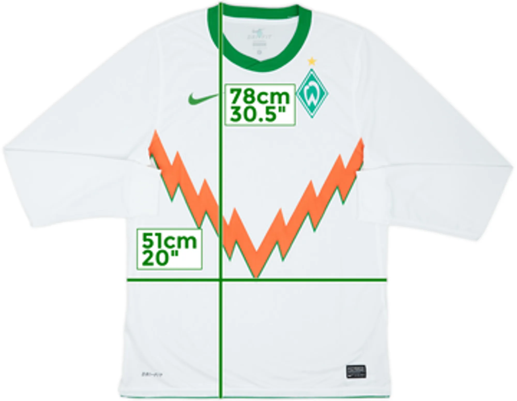 2010-11 Werder Bremen Player Issue Away L/S Shirt - 10/10 - (L)