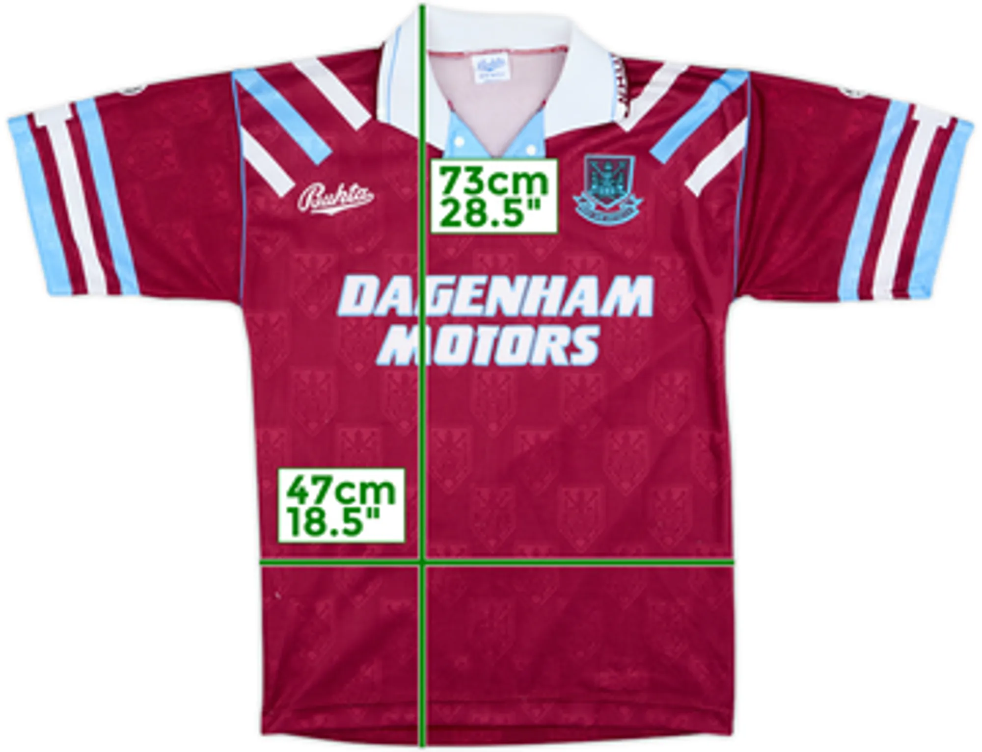 1992-93 West Ham Home Shirt - 8/10 - (S)