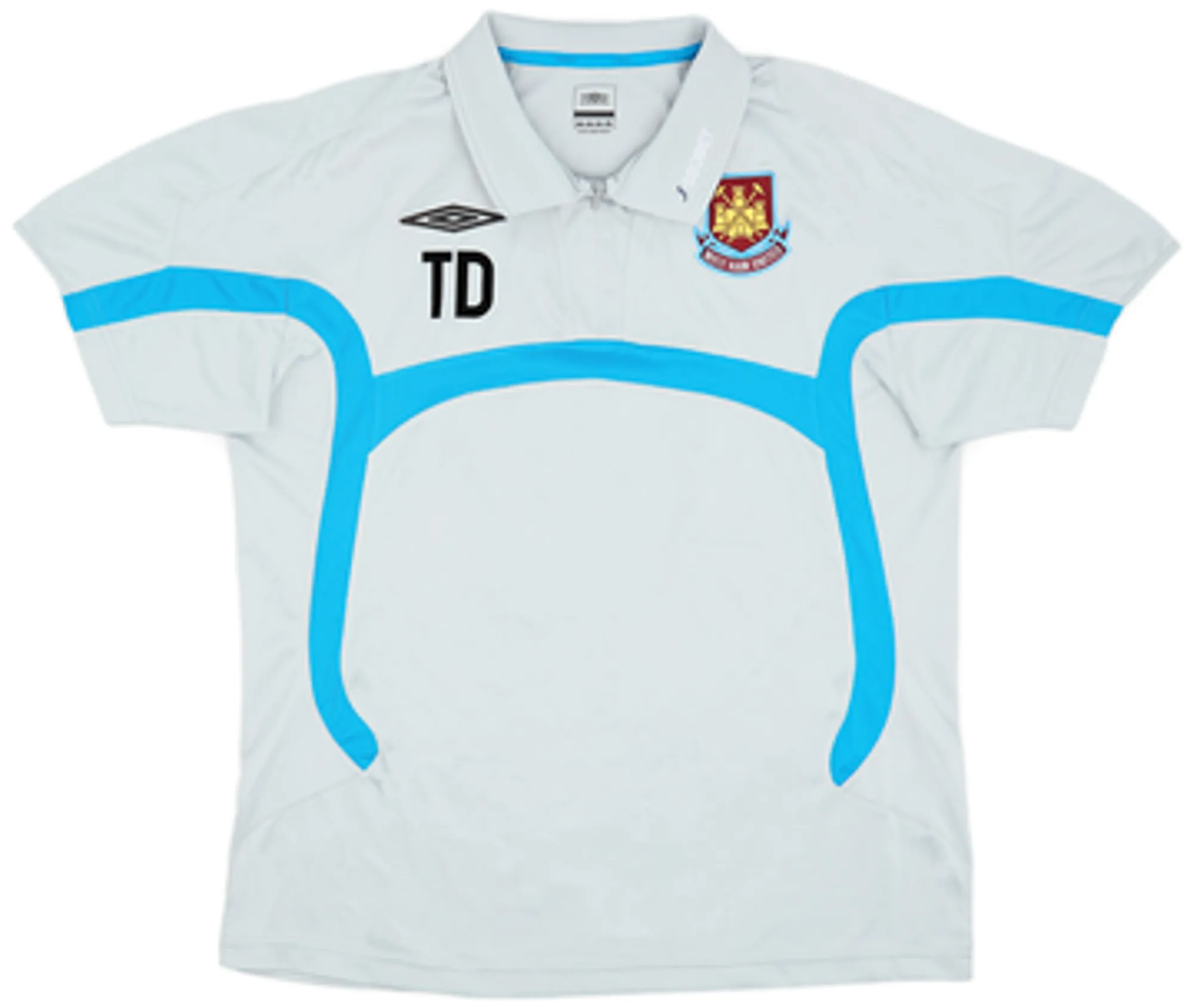 2009-10 West Ham Staff Issue Umbro 1/4 Zip Polo Shirt "TD" - 10/10 - (L)