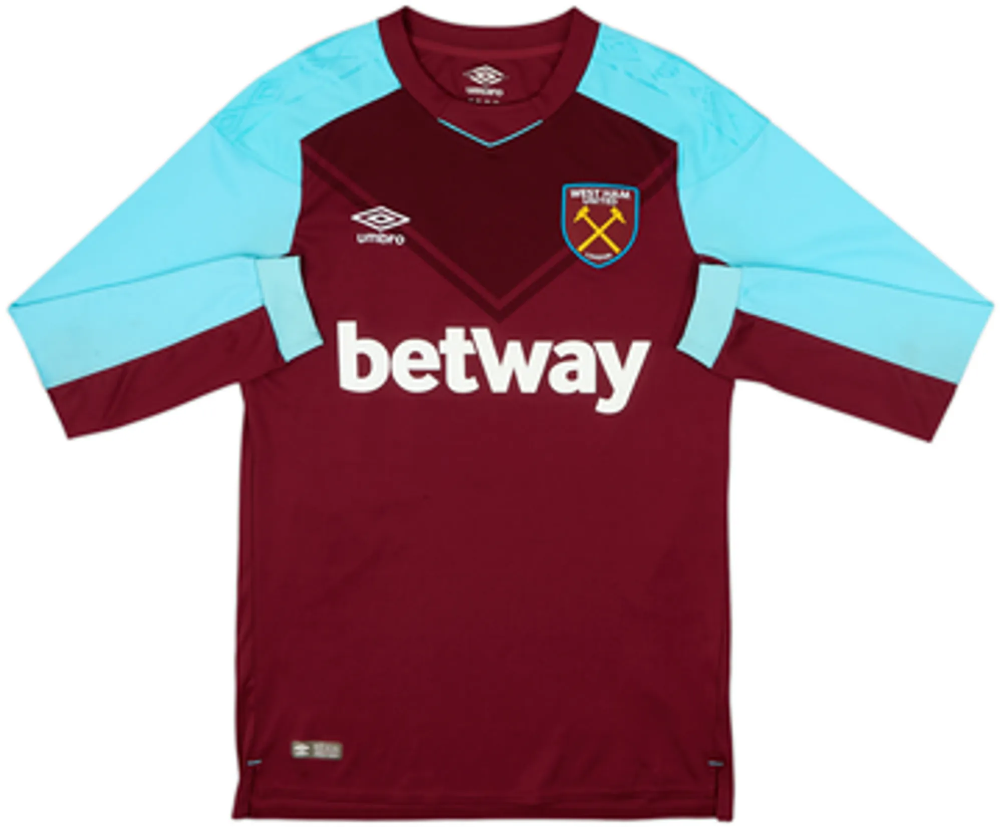 2017-18 West Ham Home L/S Shirt Rice #41 - 8/10 - (XXL)