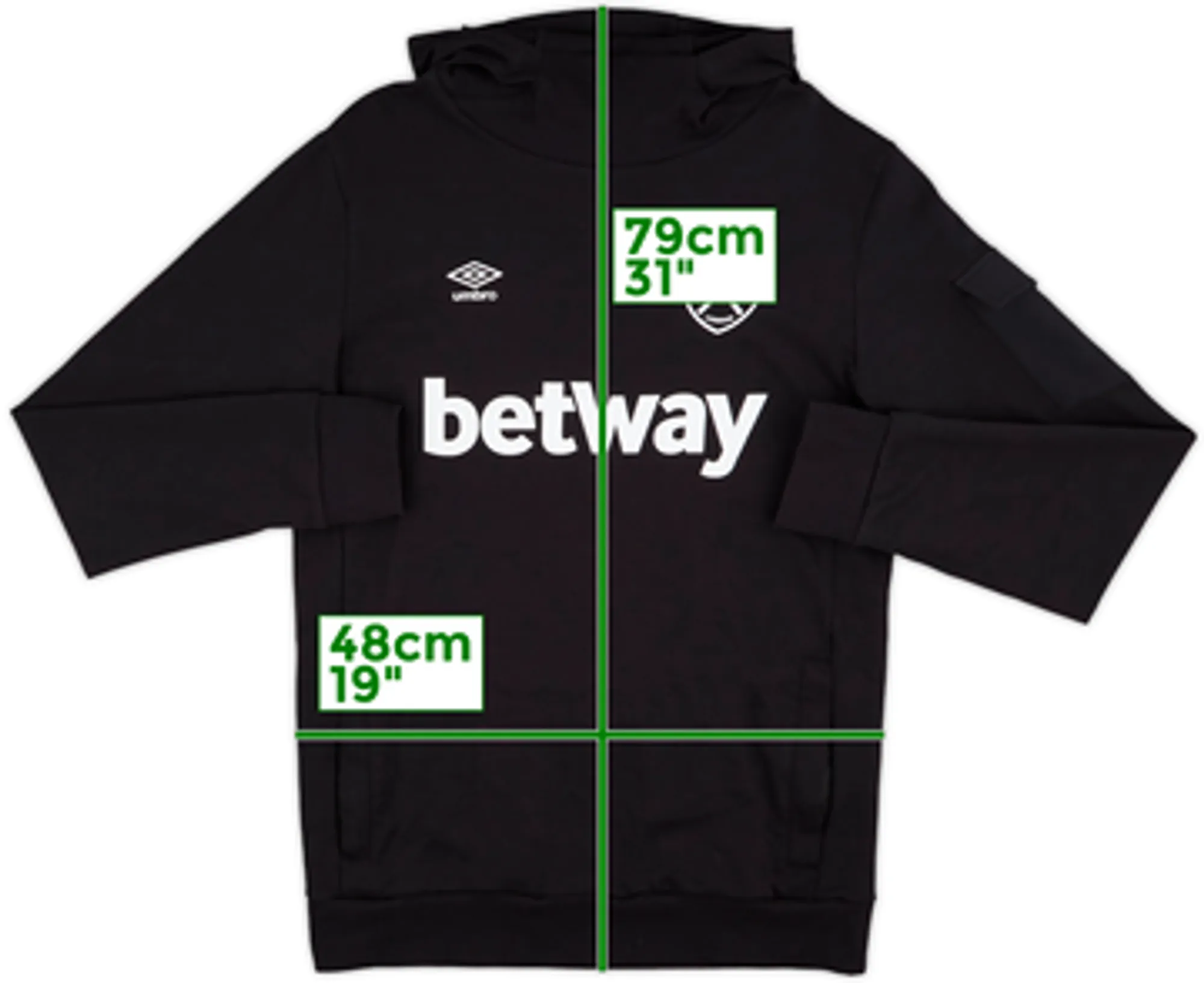 2021-22 West Ham Umbro Hoodie - 10/10 - (M)