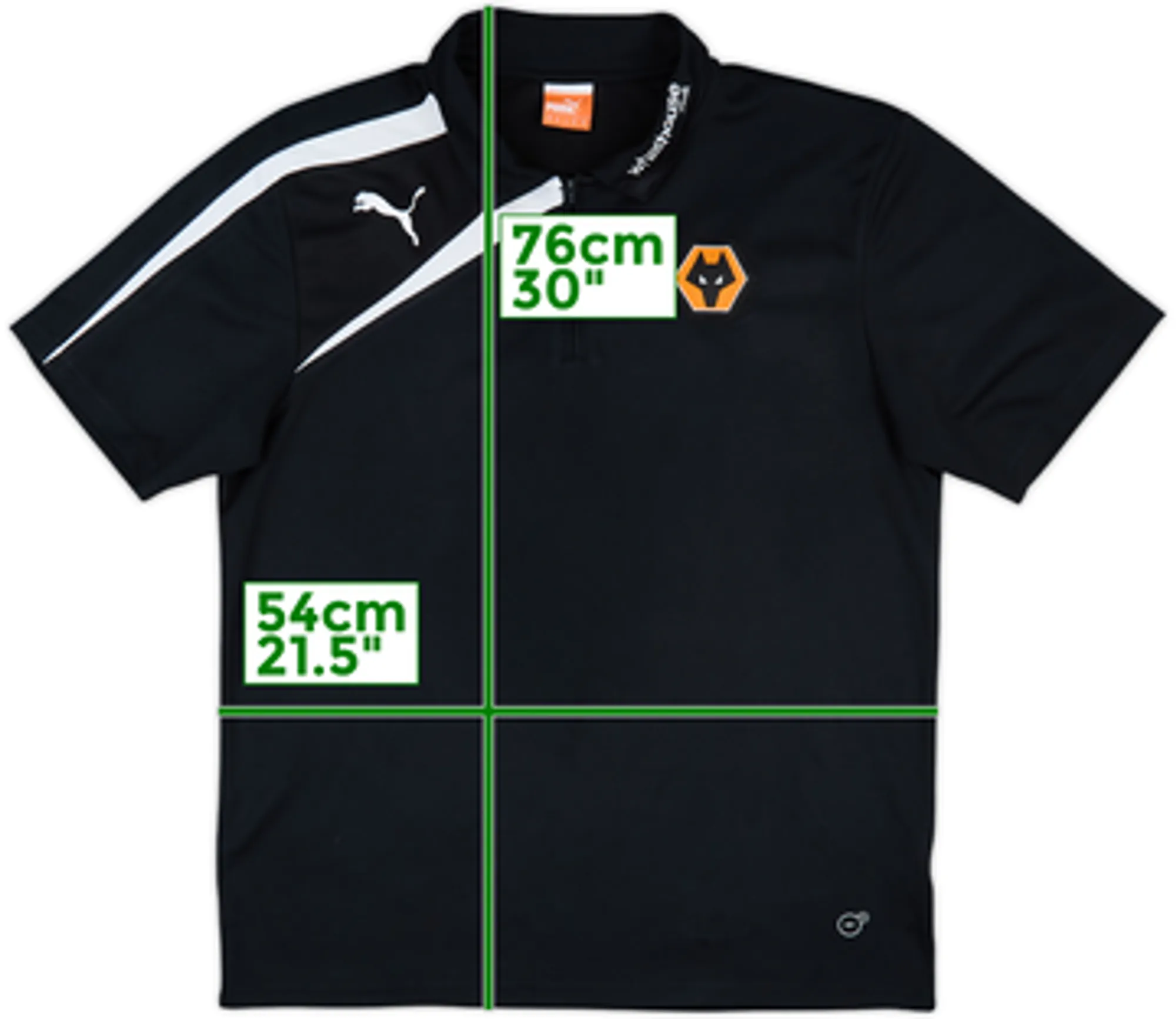 2012-13 Wolves Puma 1/4 Zip Polo Shirt - 8/10 - (S)