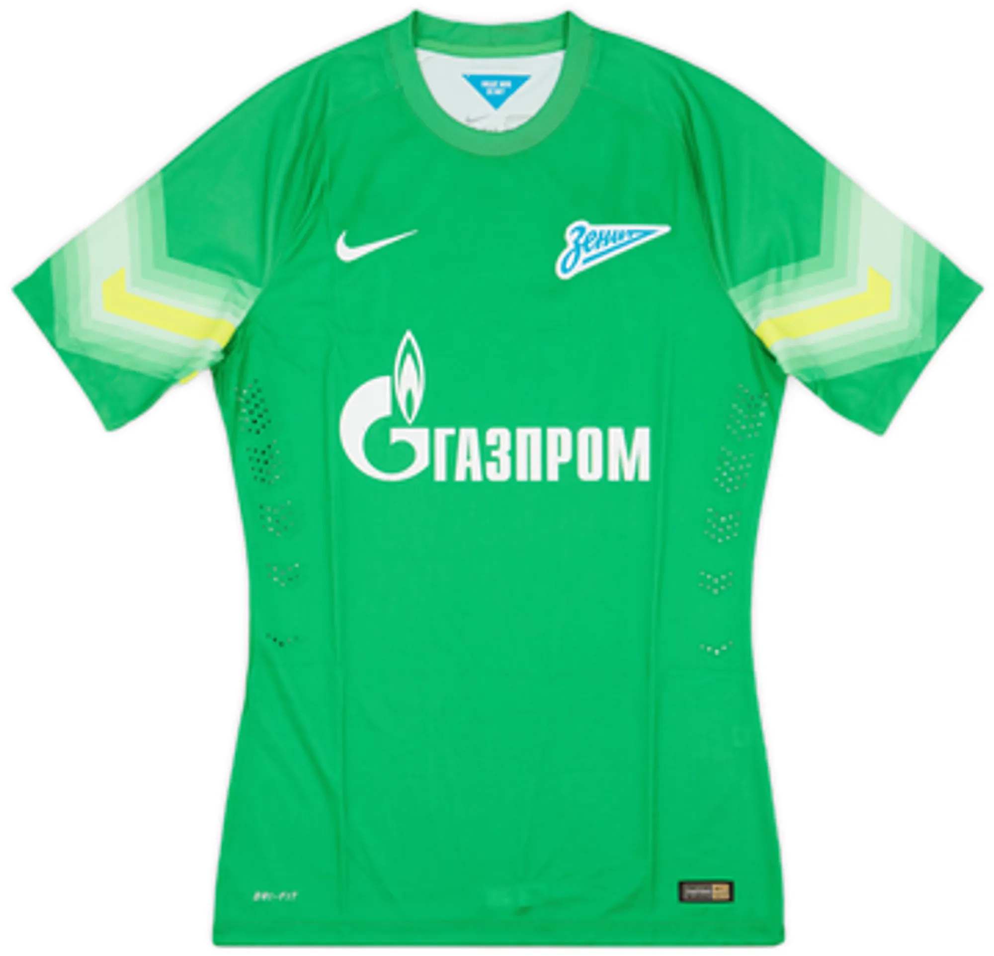 2014-15 Zenit St. Petersburg Authentic GK S/S Shirt Lodygin #1 - 5/10 - (M)