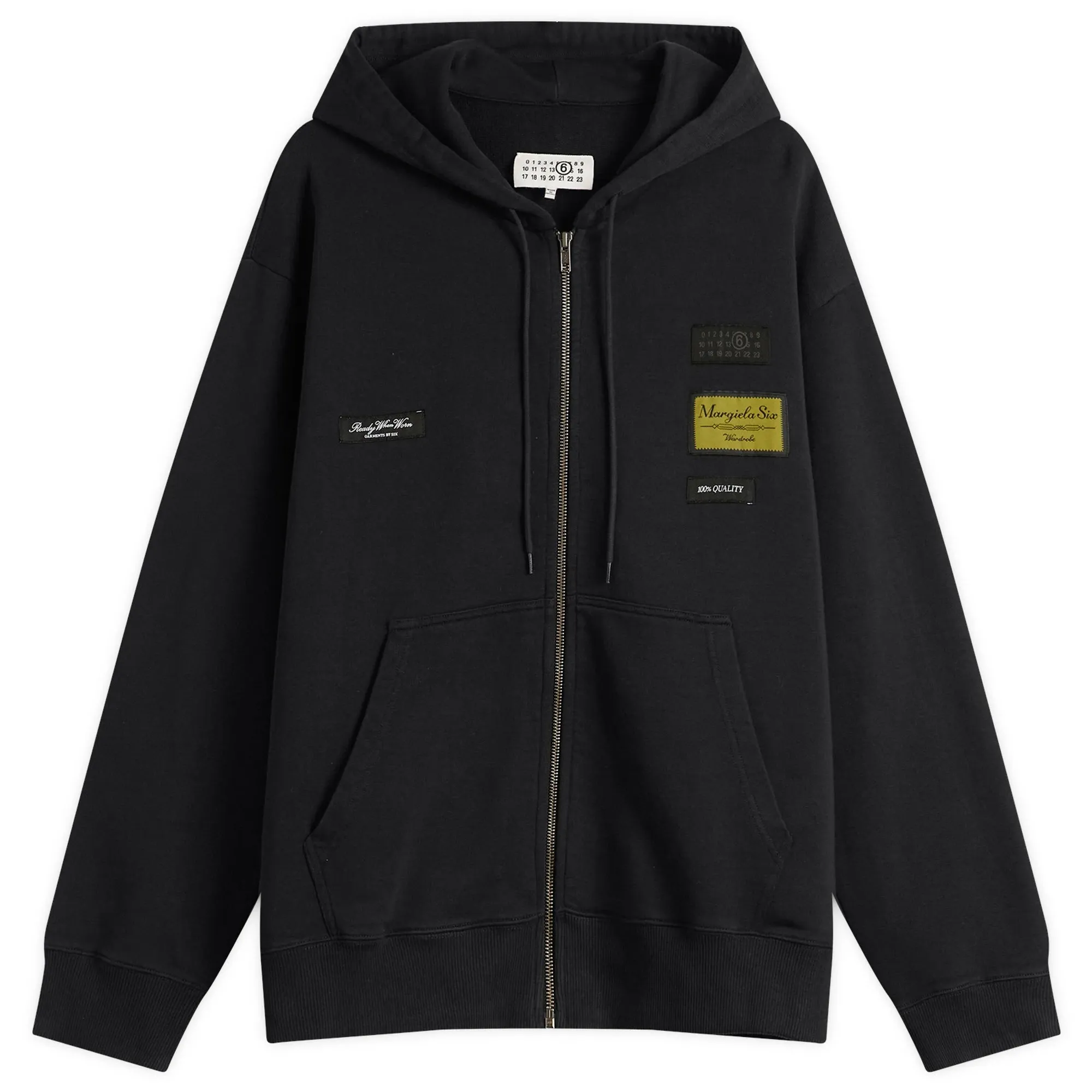 MM6 Maison Margiela Men's Tailored Labels Zip Hoodie Black