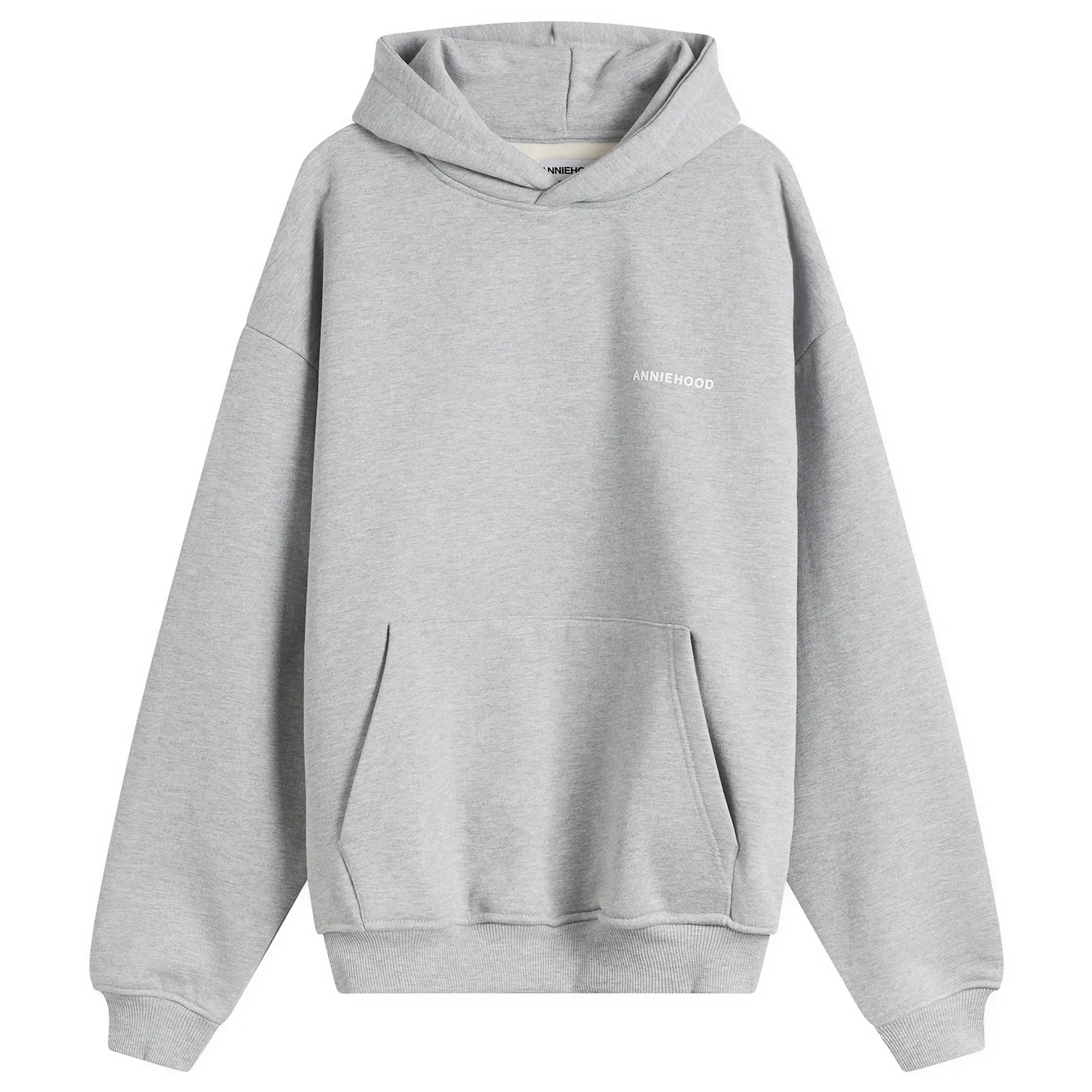 ANNIE HOOD Men's Mini Logo Hoodie Marl Grey