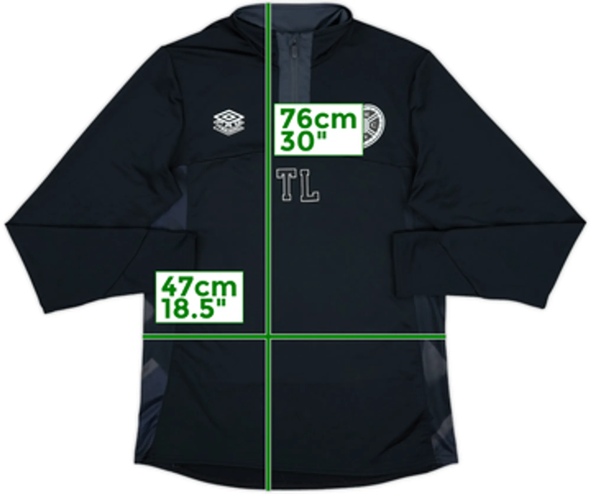 2023-24 Hearts Staff Issue Umbro 1/4 Zip Drill Top TL - 8/10 - (M)