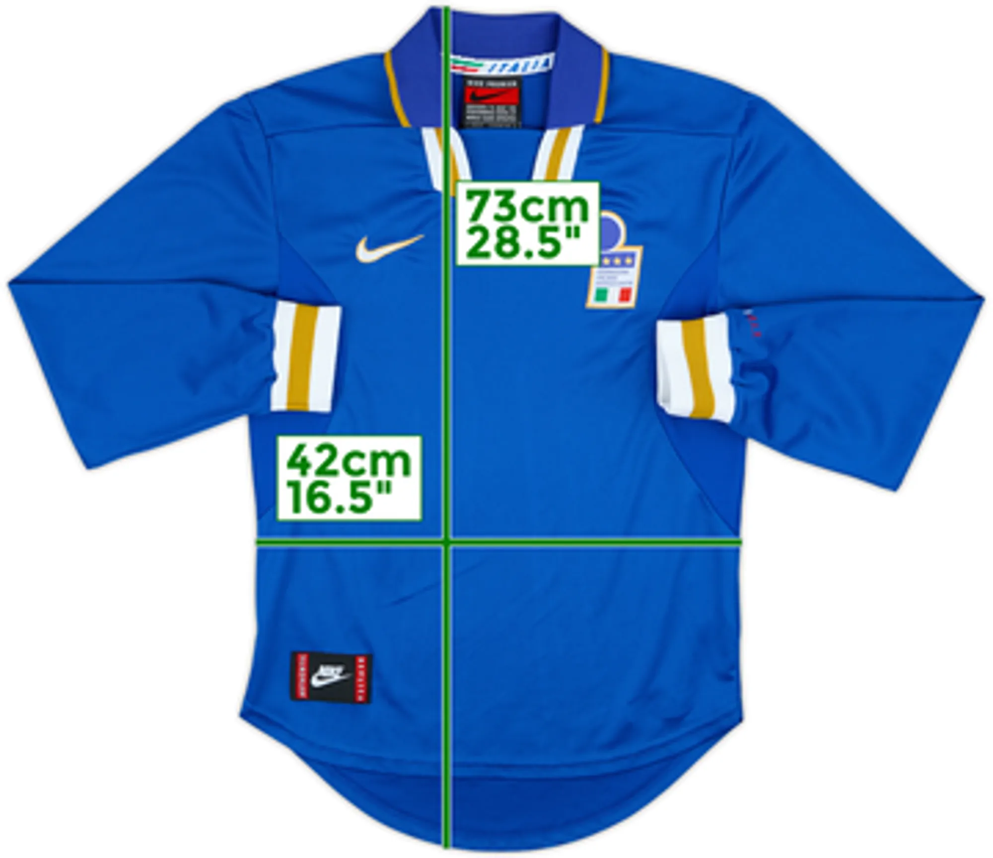 1996-97 Italy Home L/S Shirt - 8/10 - (L.Boys)