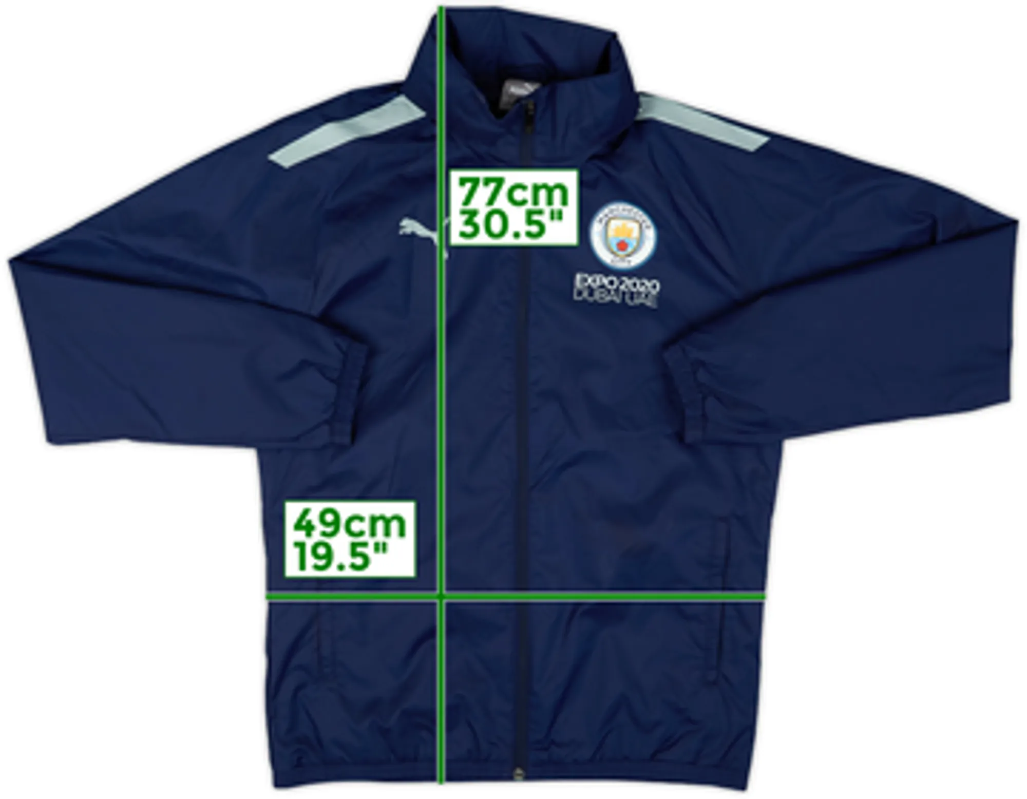 2020-21 Manchester City Puma Hooded Rain Jacket - 8/10 - (M)