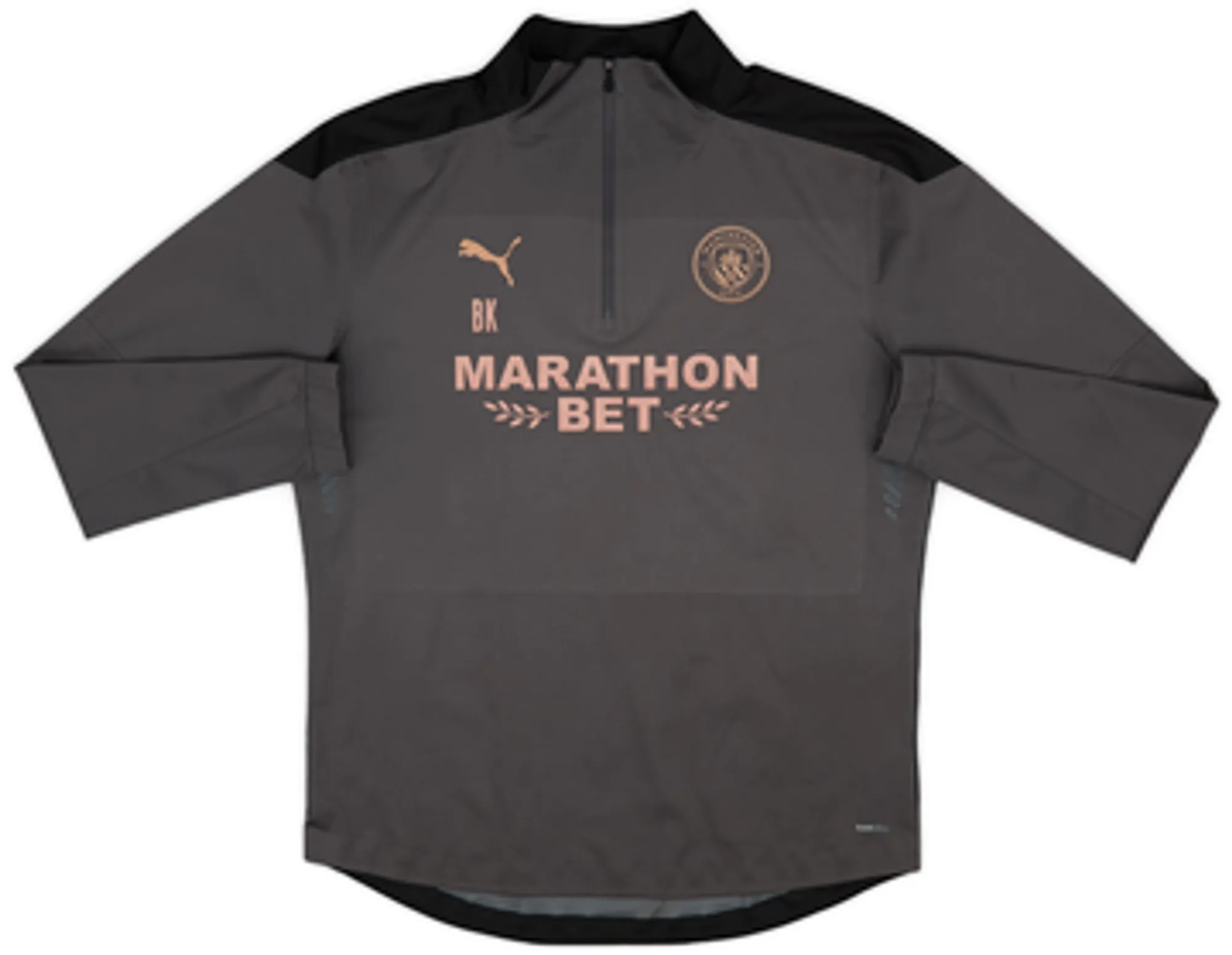 2019-20 Manchester City Staff Issue Puma 1/4 Zip Rain Jacket BK - 10/10 - (XL)