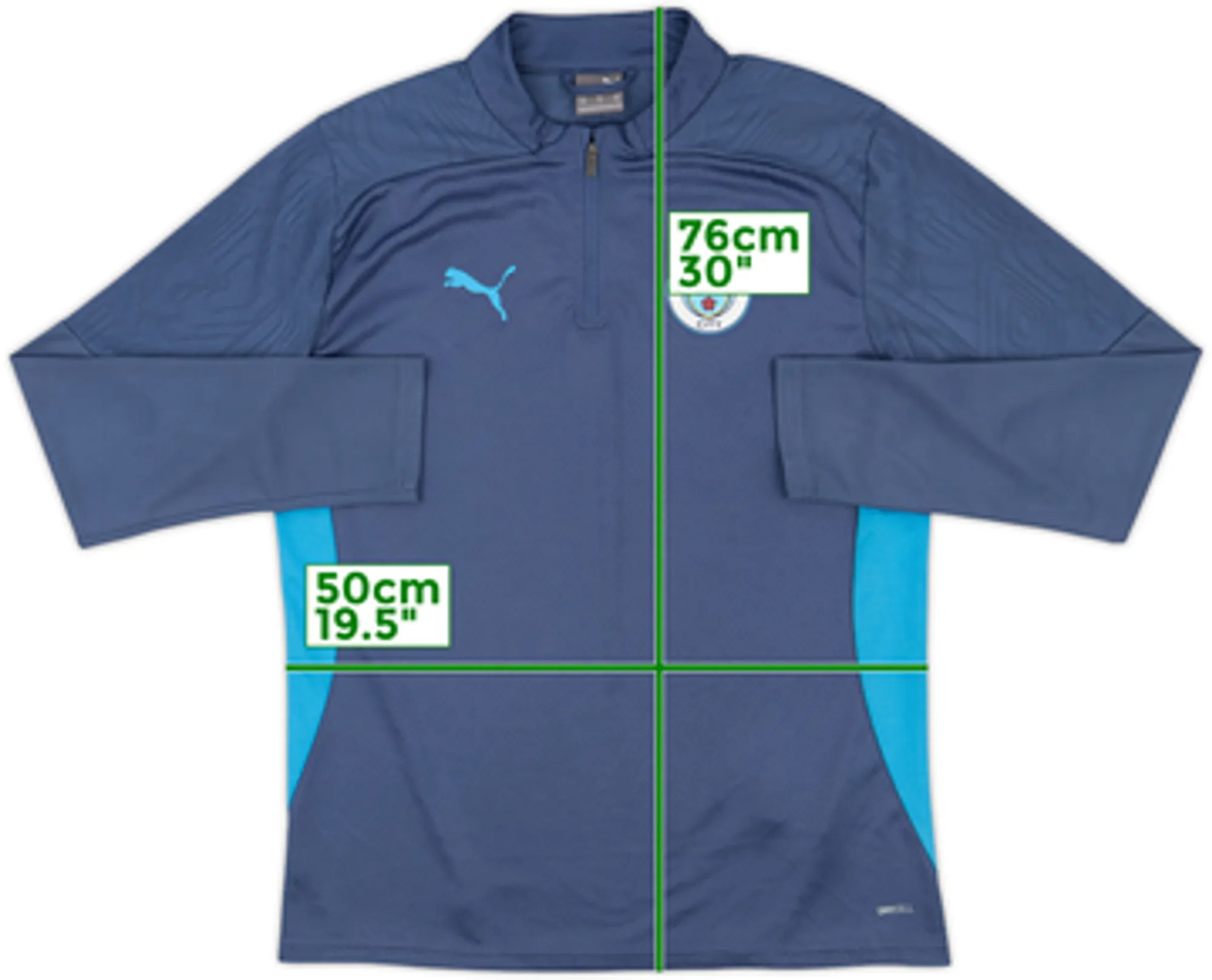 2024-25 Manchester City Puma 1/4 Zip Training Top - 10/10 - (M)