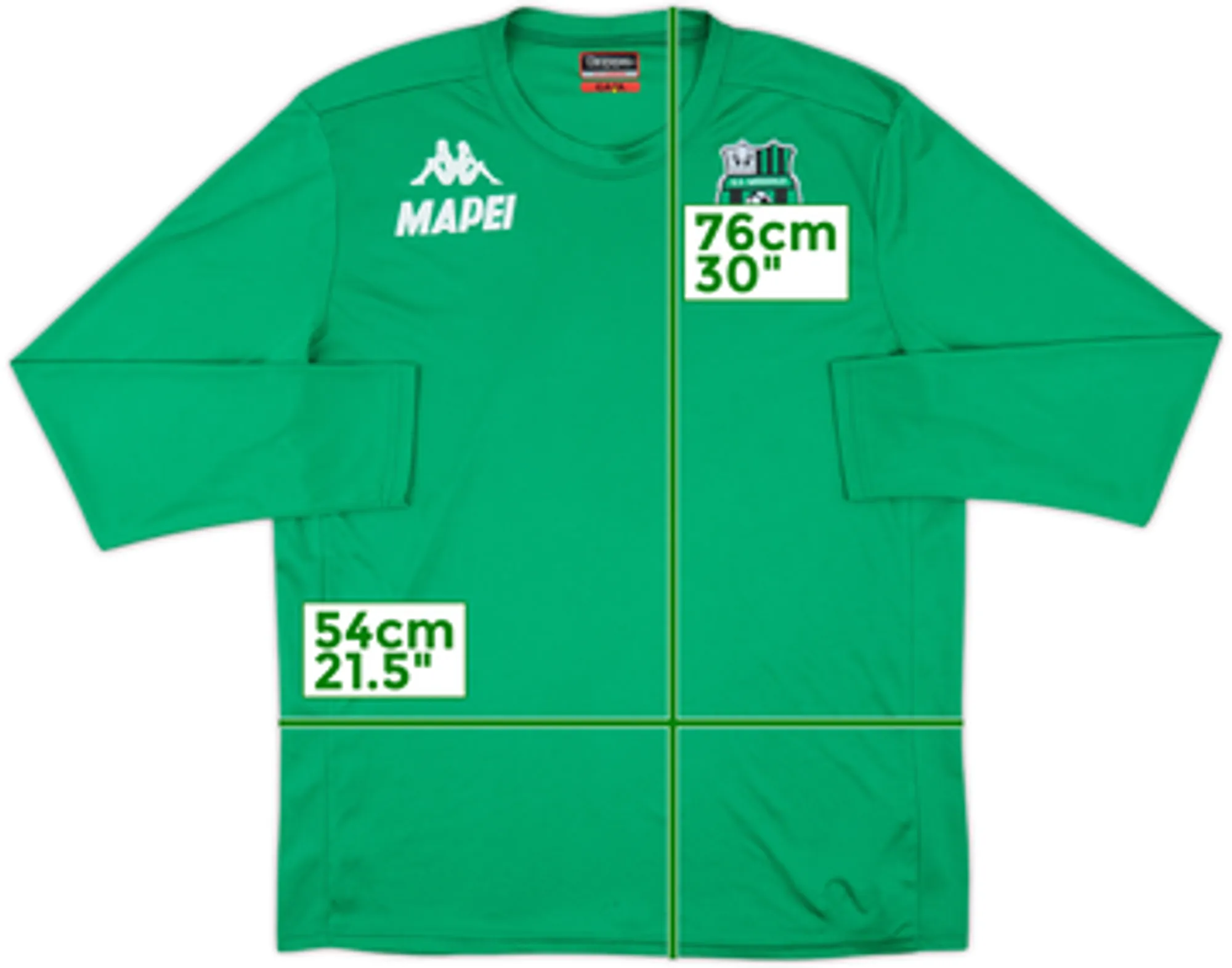 2017-18 Sassuolo Kappa Training L/S Shirt - 8/10 - (XL)