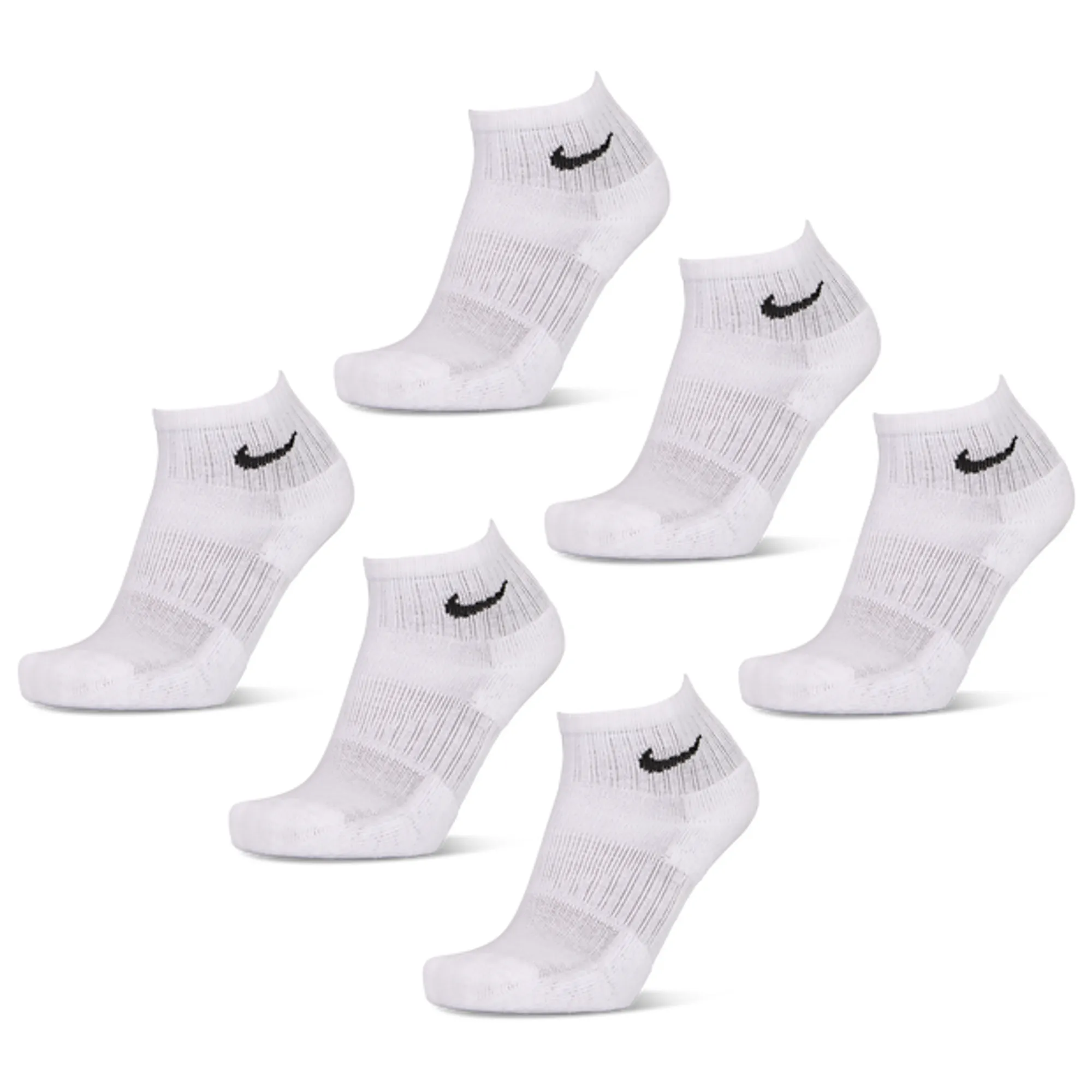 Nike Kids Ankle 6 Pack Unisex Socks - White