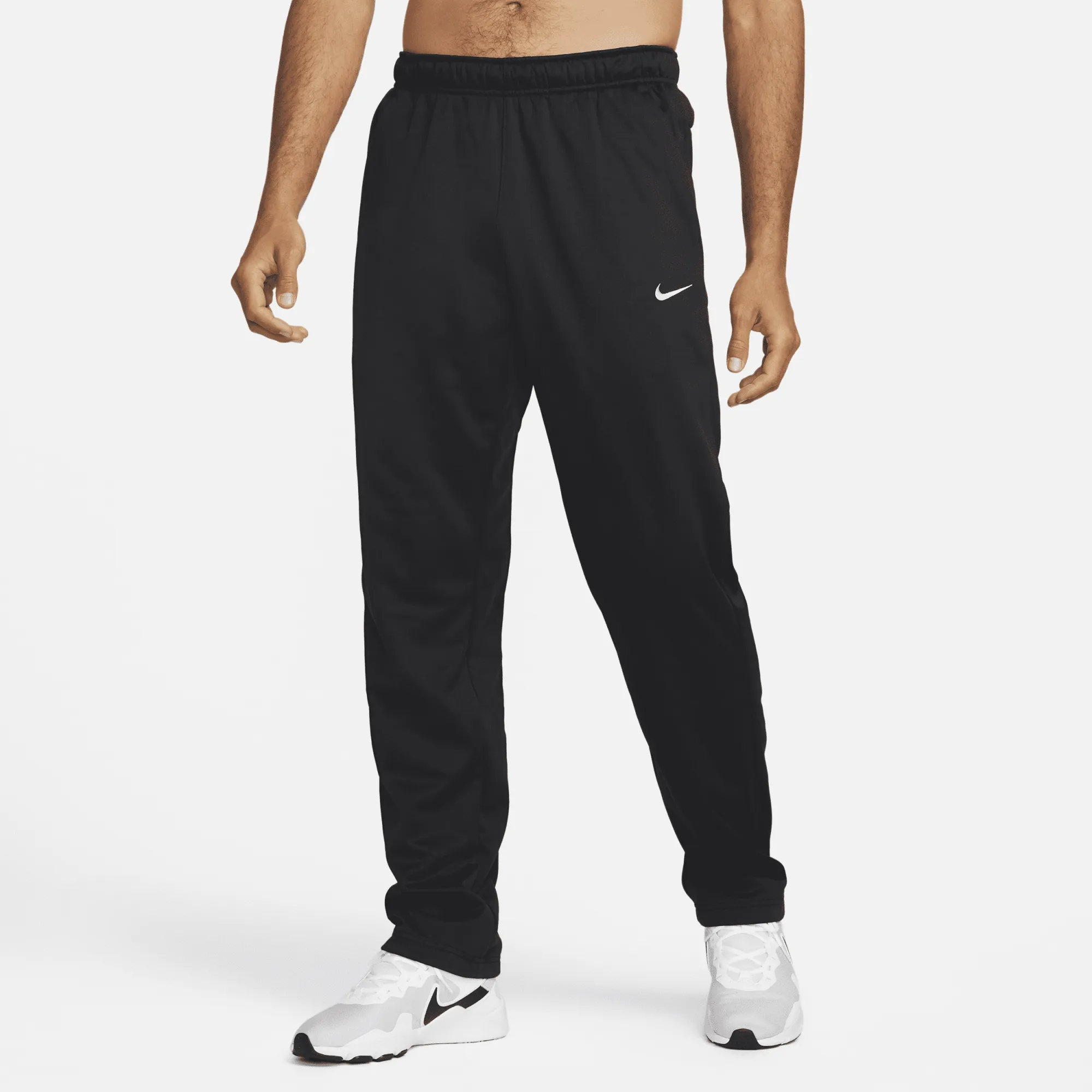 Nike Therma Men's Therma-FIT Open Hem Fitness Trousers - Black - Polyester
