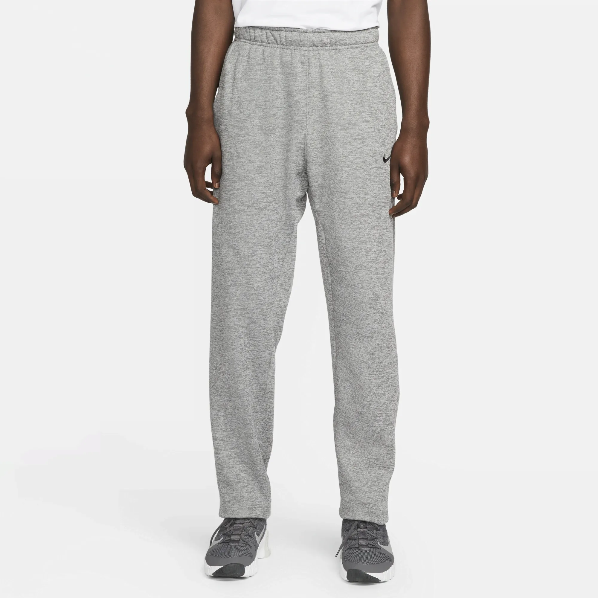 Nike Therma Men's Therma-FIT Open Hem Fitness Trousers - Grey - Polyester
