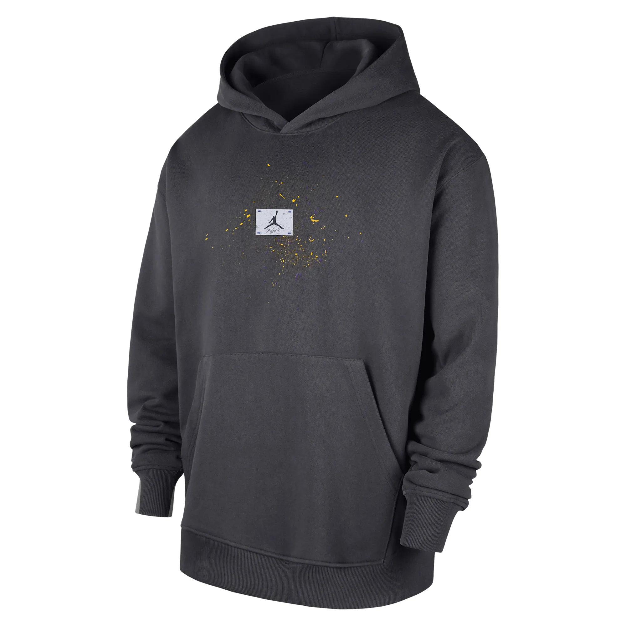 Nike Los Angeles Lakers Men's Jordan Basketball Flight Fleece Pullover Hoodie - Grey - Cotton