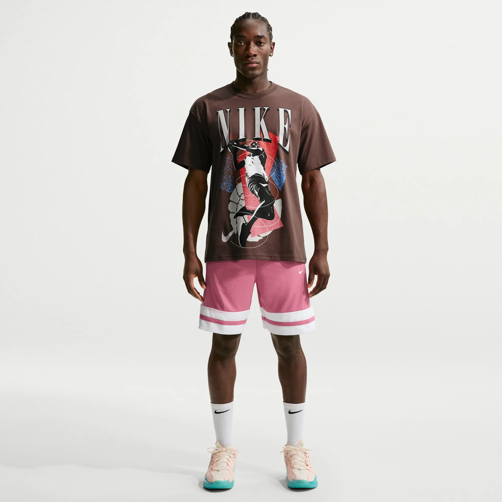 Nike Men's Dri-FIT 20.5cm Basketball Shorts - Pink - Polyester