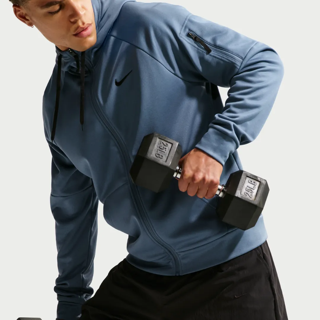 Nike Therma Men's Therma-FIT Full-Zip Fitness Top - Diffused Blue