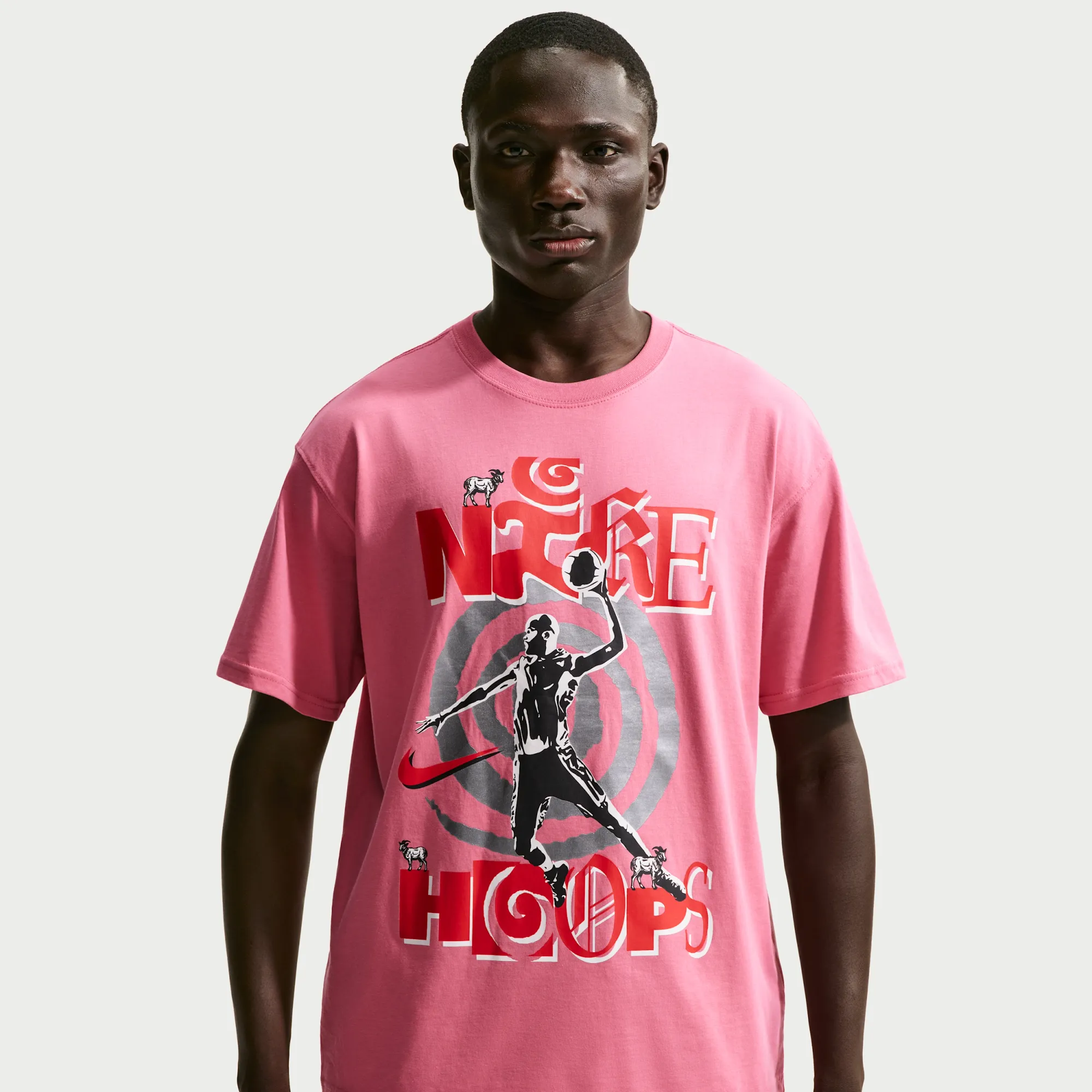 Nike Men's Basketball T-Shirt - Pink - Cotton