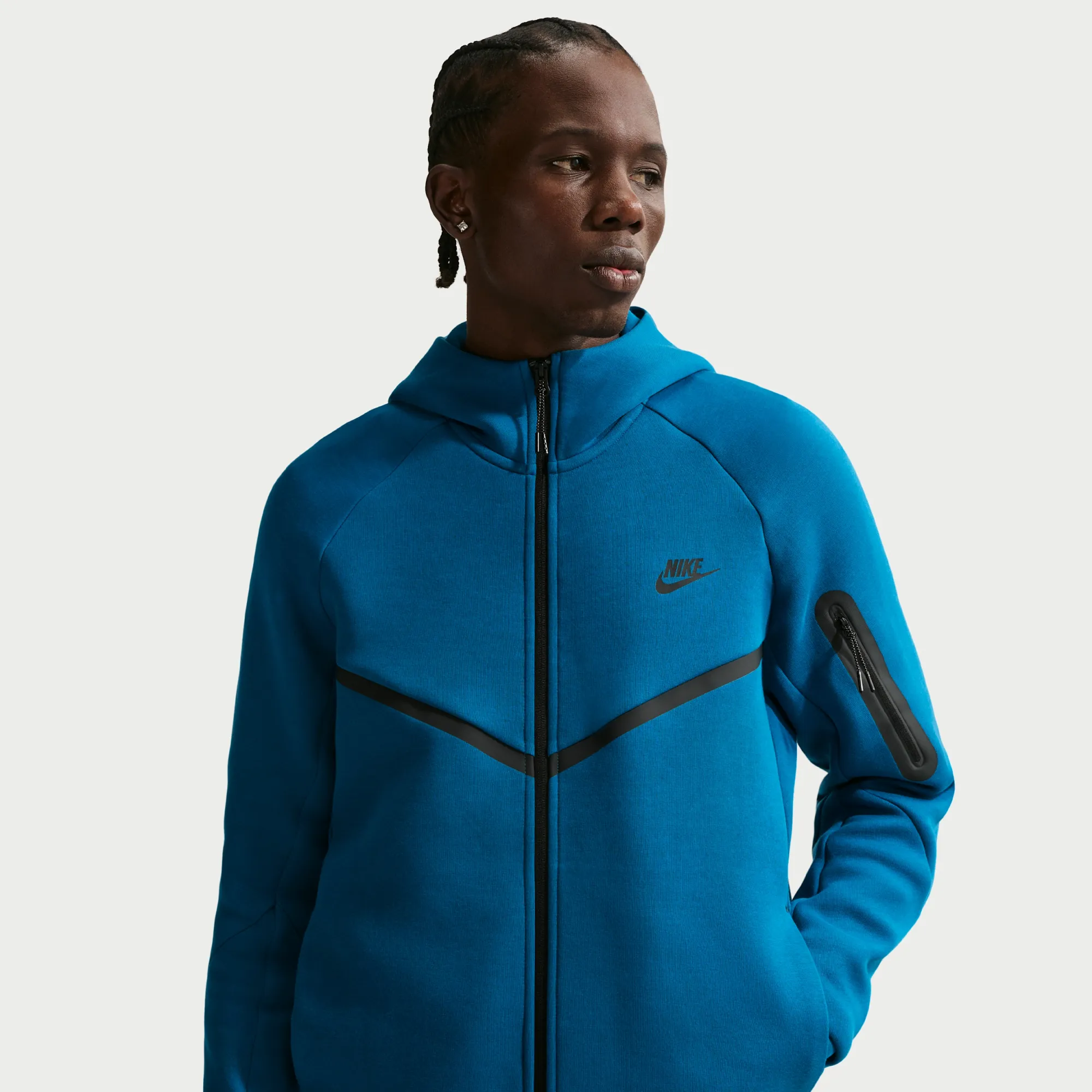 Nike Tech Men's Fleece Windrunner Full-Zip Jacket - Court Blue - Fleece
