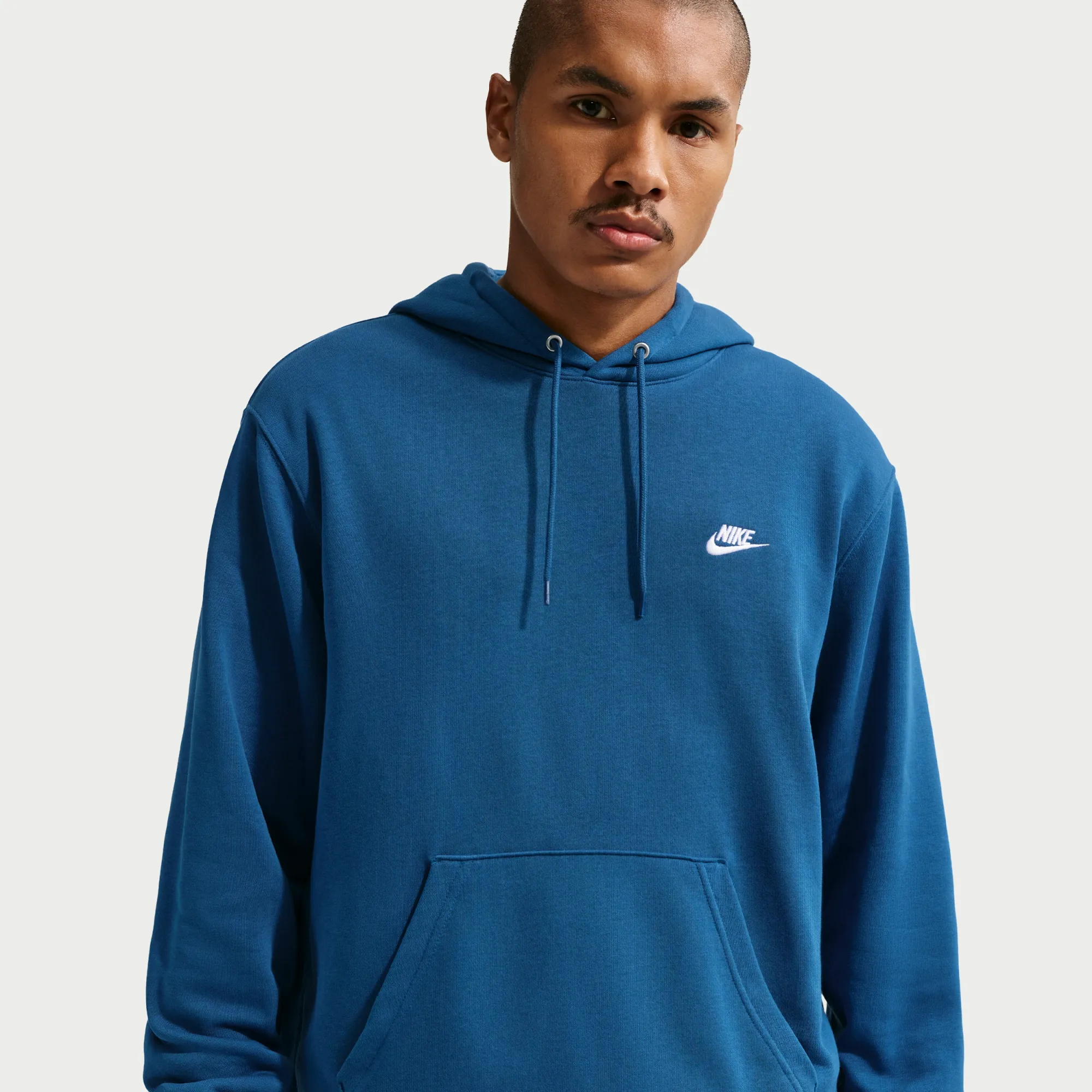Nike Club Men's French Terry Pullover Hoodie - Blue - Cotton/Polyester