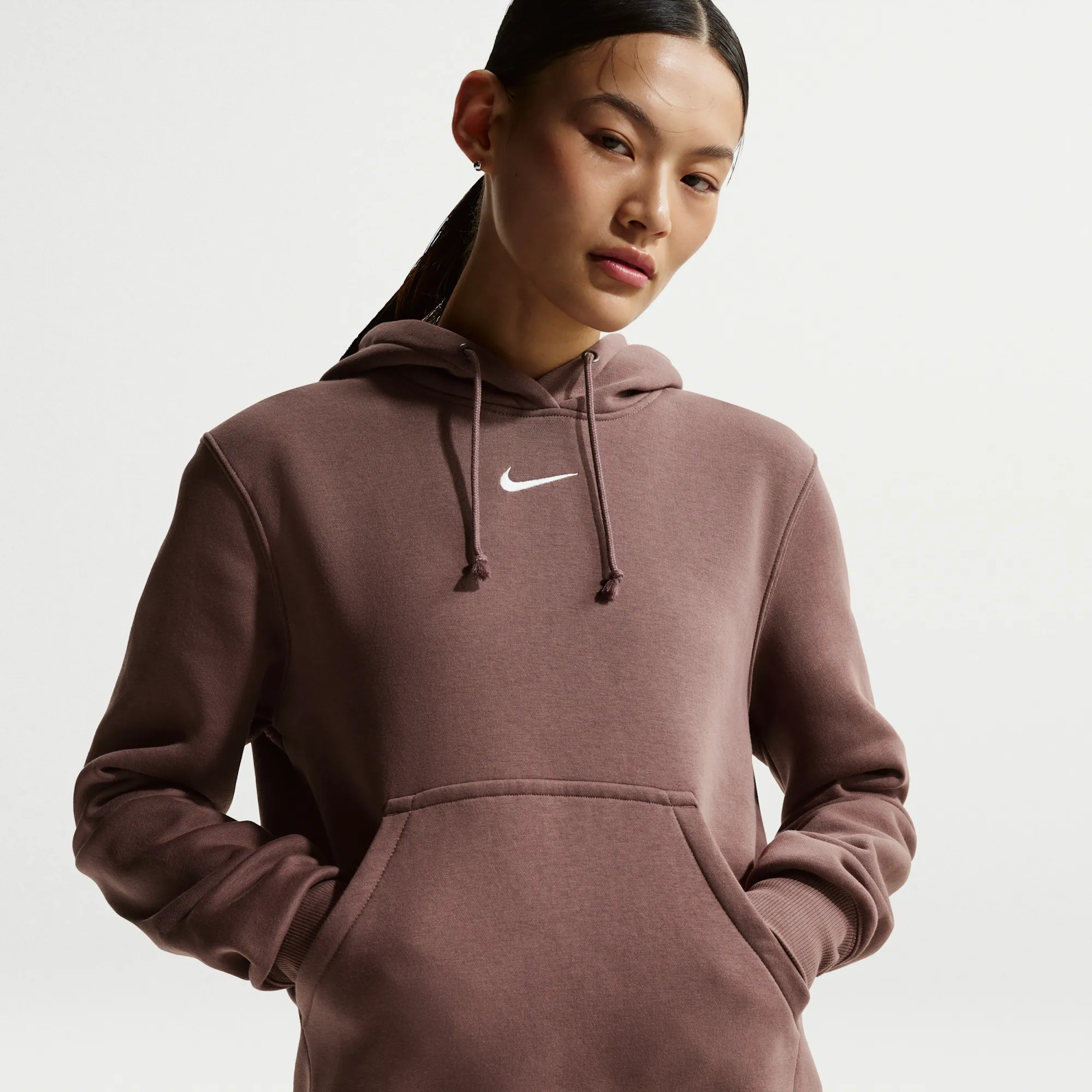 Nike Phoenix Fleece Women's Pullover Hoodie - Purple - Cotton/Polyester