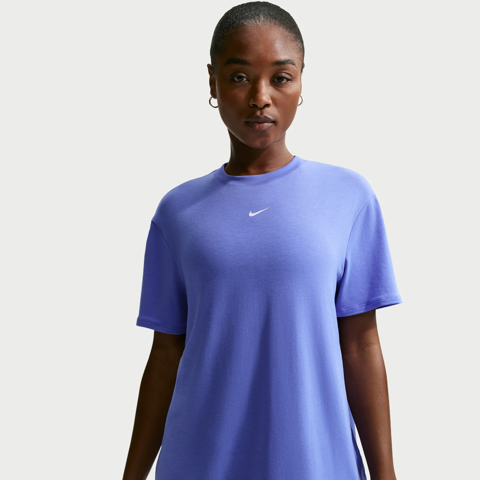 Nike One Relaxed Women's Dri-FIT Short-Sleeve Top - Blue - Polyester/Cotton/Elastane