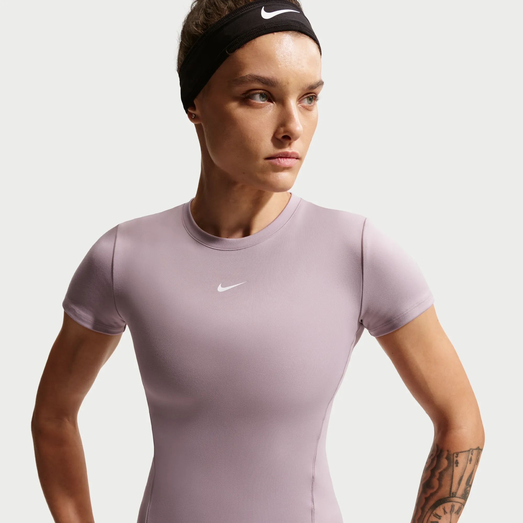 Nike One Women's Short-Sleeve Top - Grey - Polyester