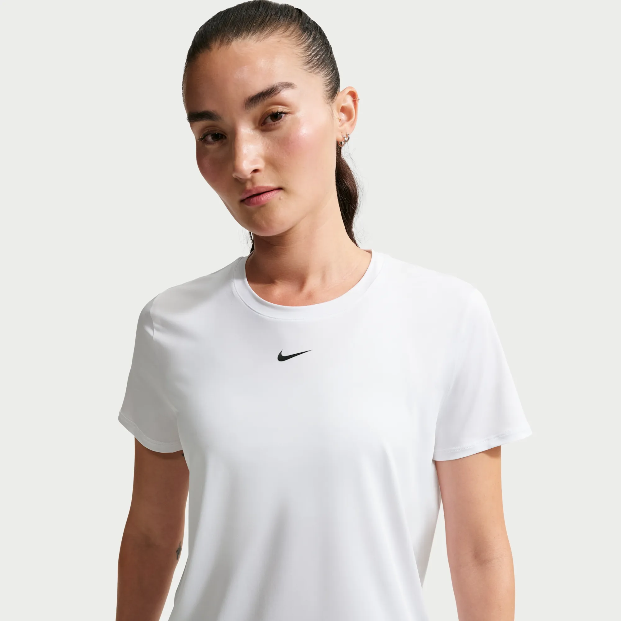 Nike One Classic Women's Dri-FIT Short-Sleeve Top - White - This Product Provides Uva And Uvb Protection From The Sun Only In The Areas Covered By The Garment