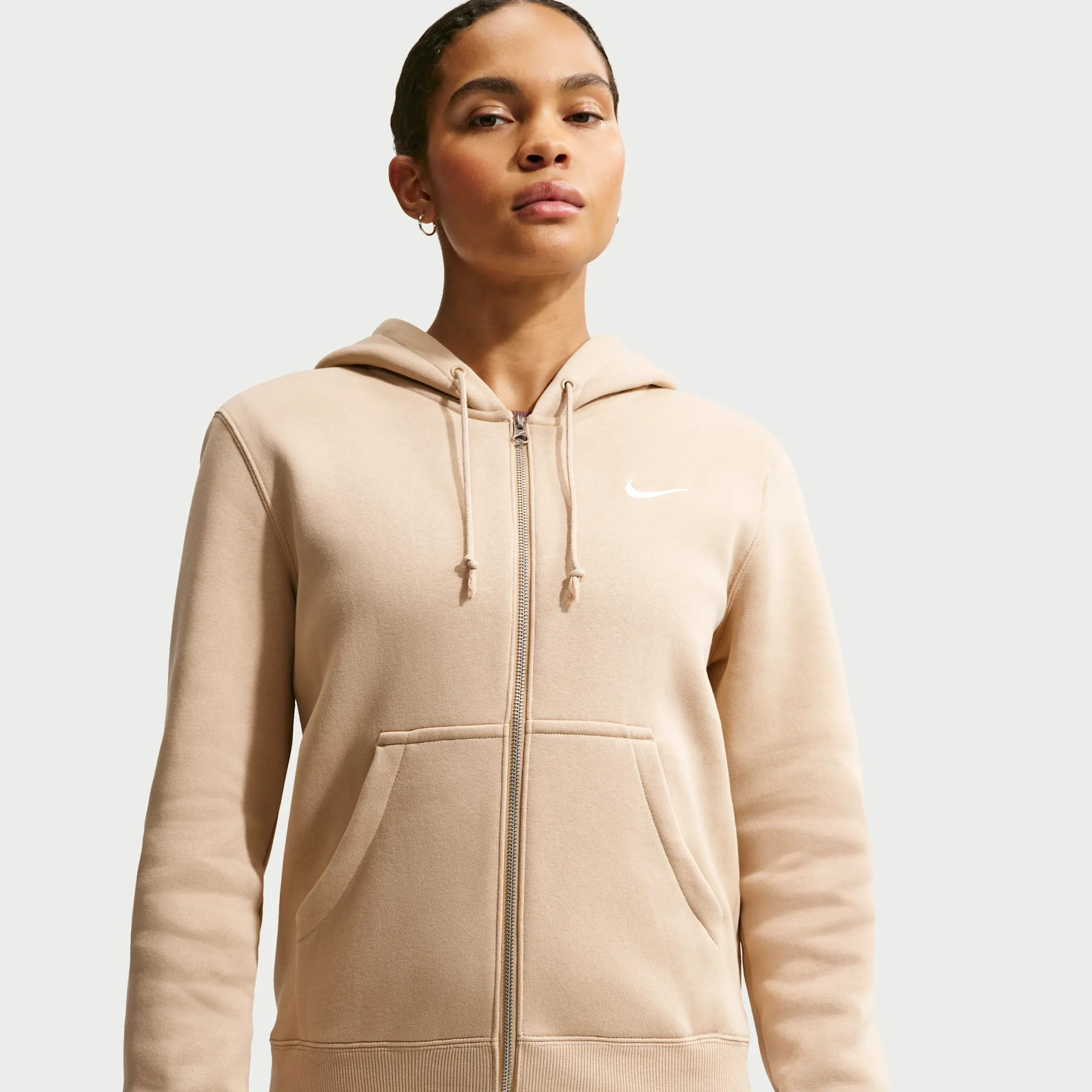 Nike Phoenix Fleece Women's Full-Zip Hoodie - Brown - Cotton/Polyester