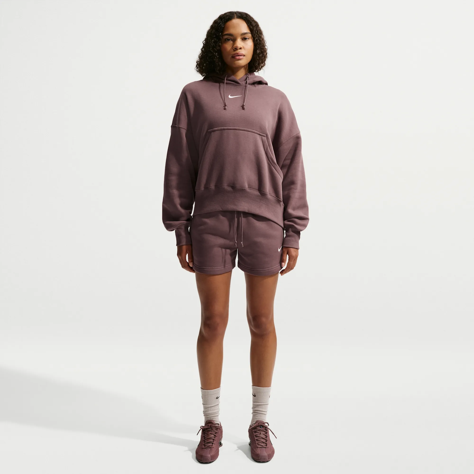 Nike Phoenix Fleece Women's Over-Oversized Pullover Hoodie - Purple - Cotton/Polyester