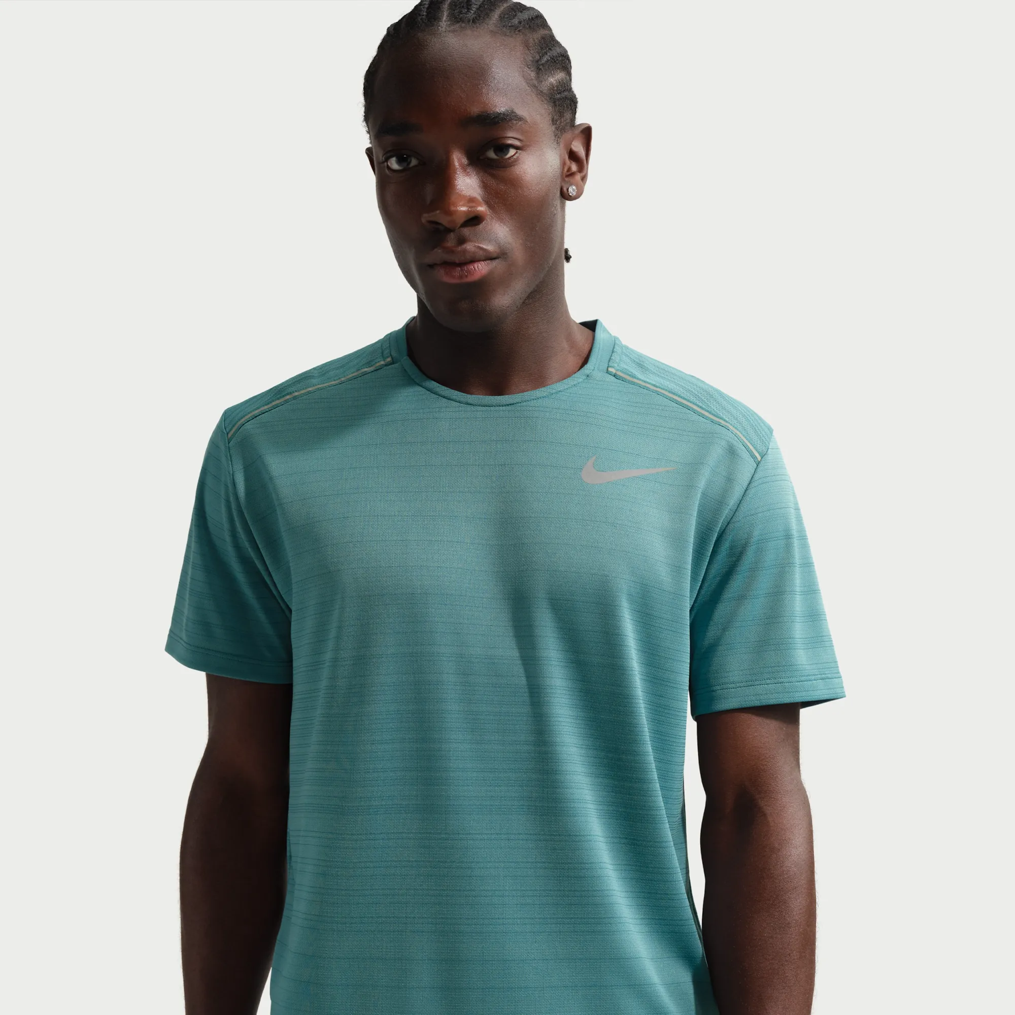 Nike Miler Men's Short-Sleeve Running Top - Green - Polyester