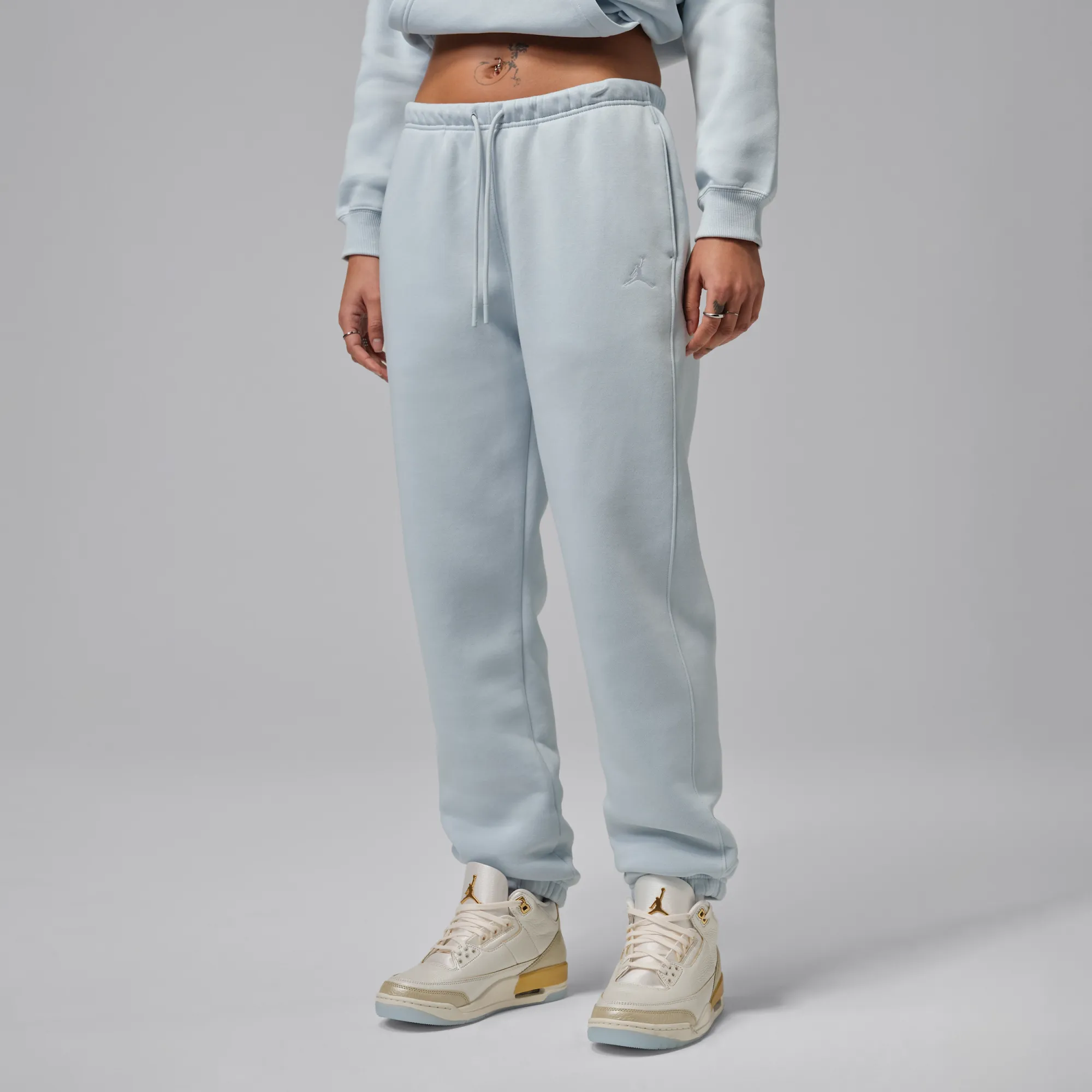 Nike Jordan Brooklyn Fleece Women's Trousers - Blue - Cotton/Polyester