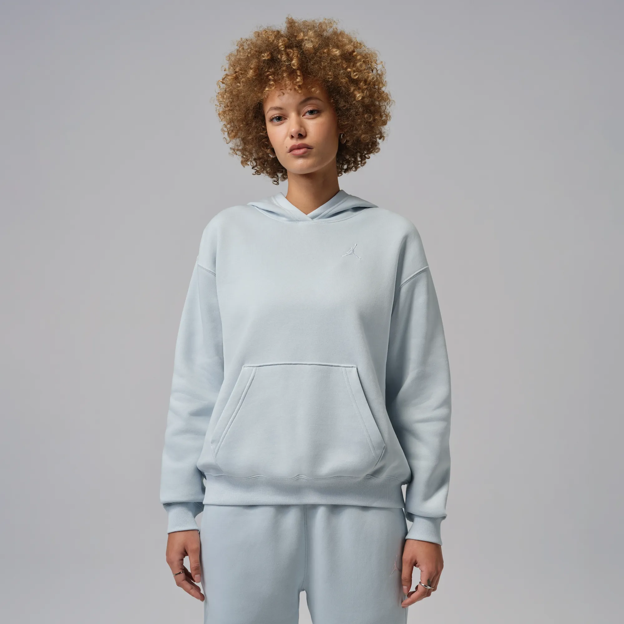 Nike Jordan Brooklyn Fleece Women's Pullover Hoodie - Blue - Cotton/Polyester