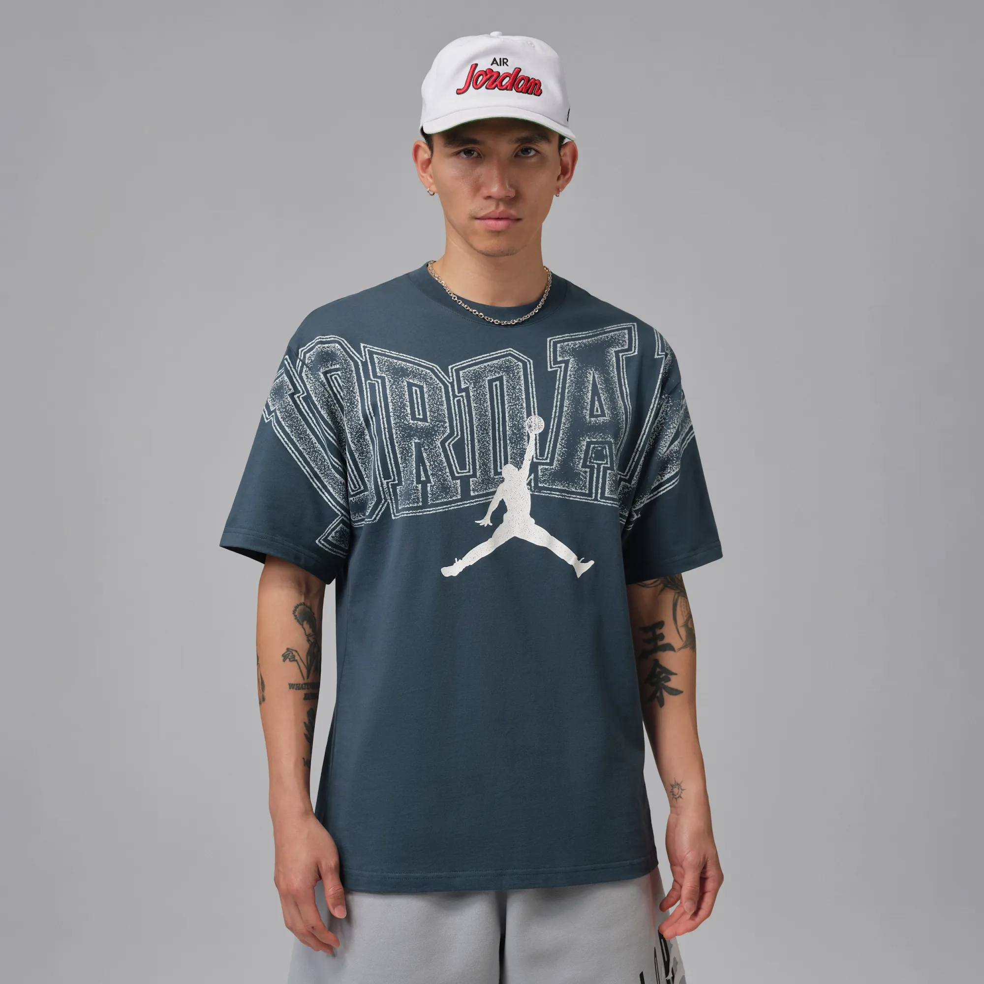 Nike Jordan Men's Graphic T-Shirt - Blue - Cotton
