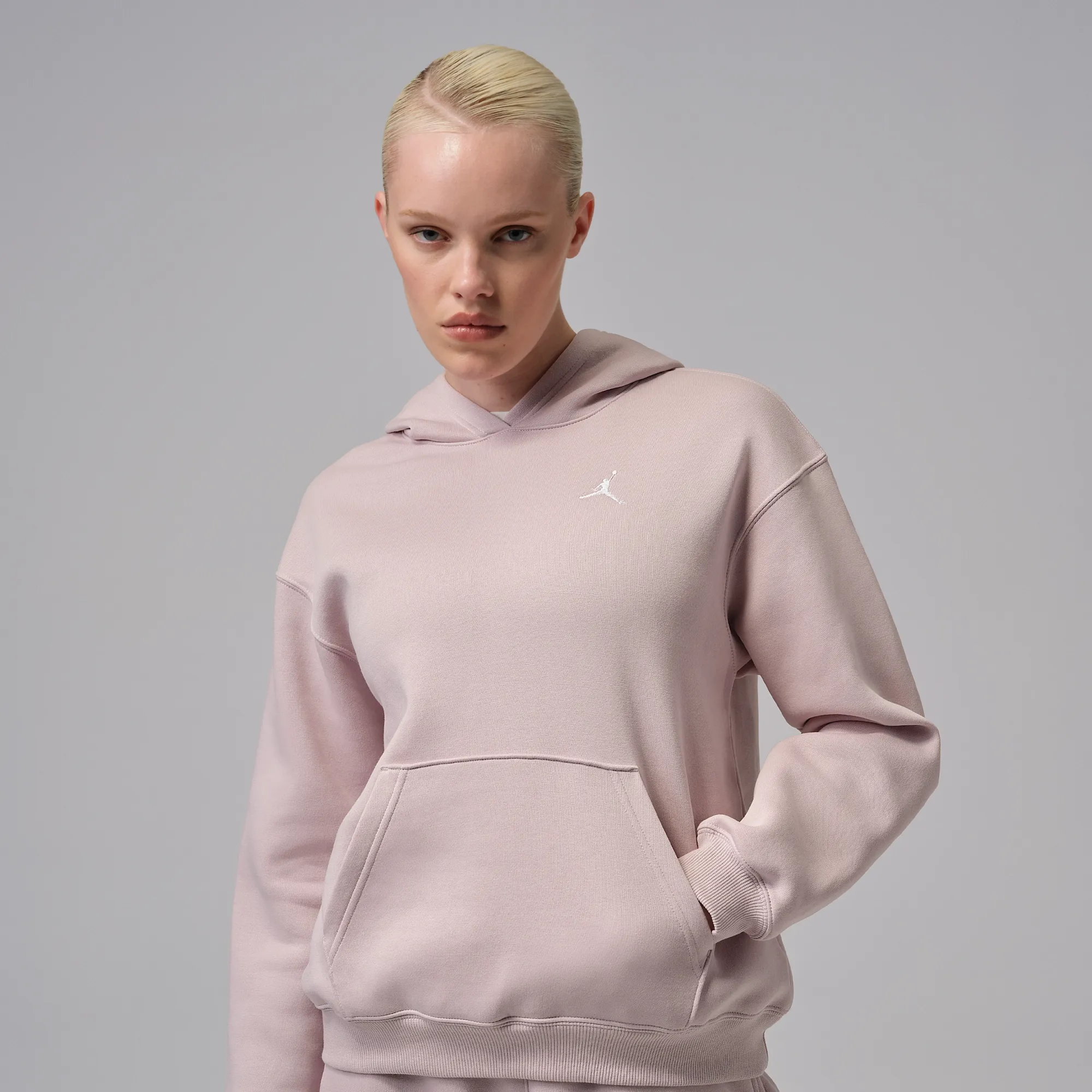 Nike Jordan Brooklyn Fleece Women's Pullover Hoodie - Pink - Cotton/Polyester