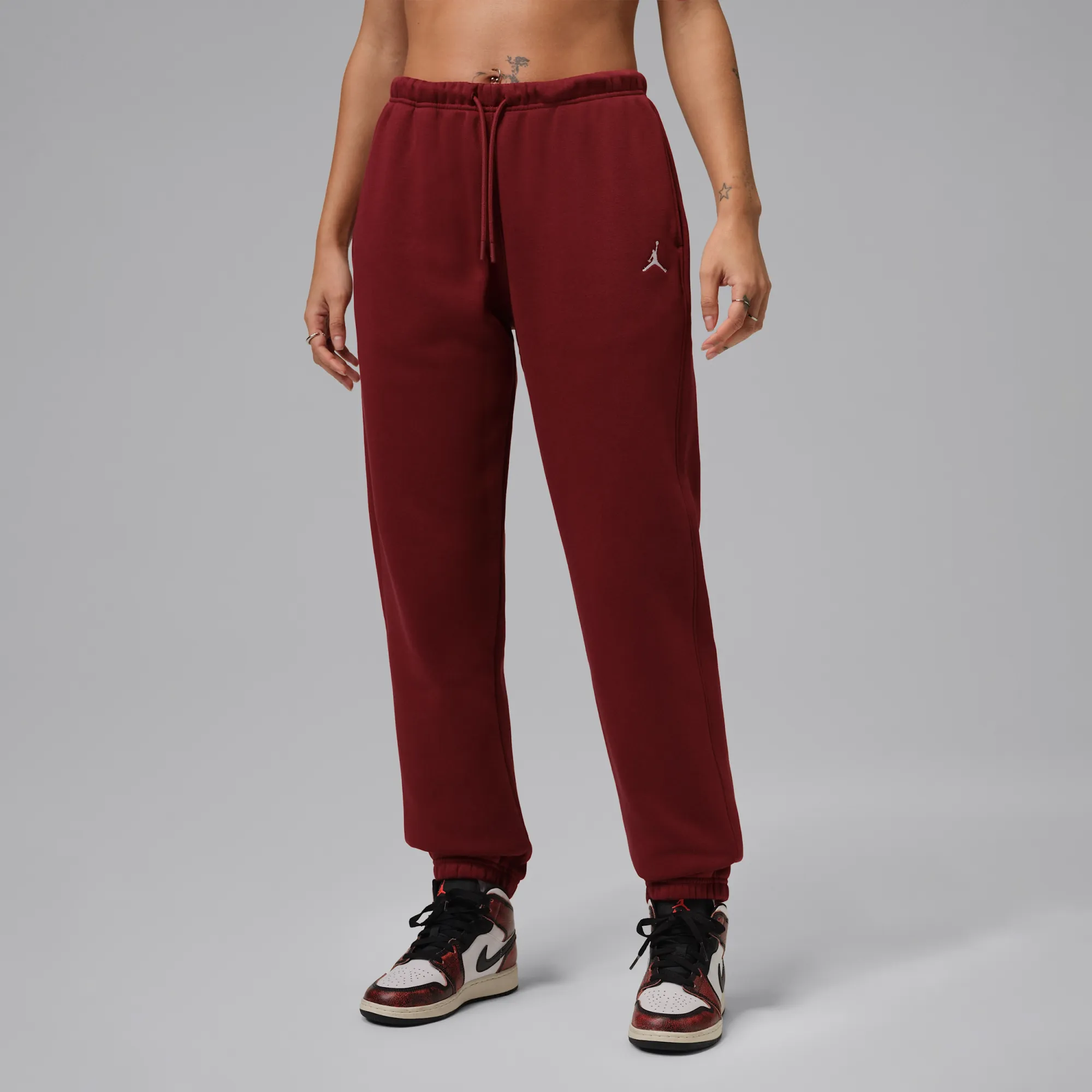 Nike Jordan Brooklyn Fleece Women's Trousers - Red - Cotton/Polyester