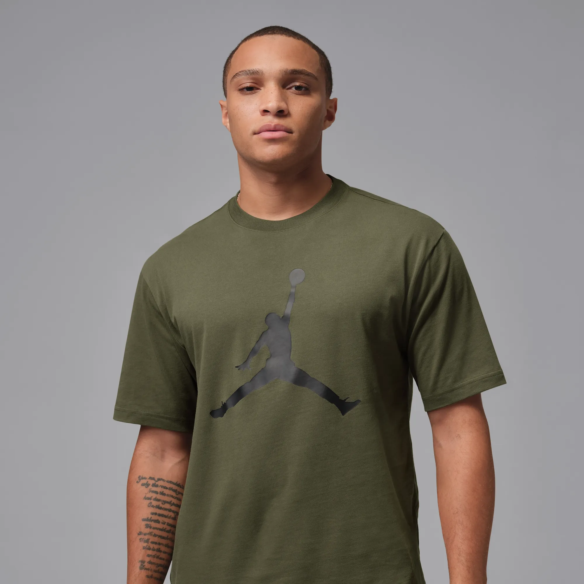 Nike Jordan Men's T-Shirt - Green - Cotton