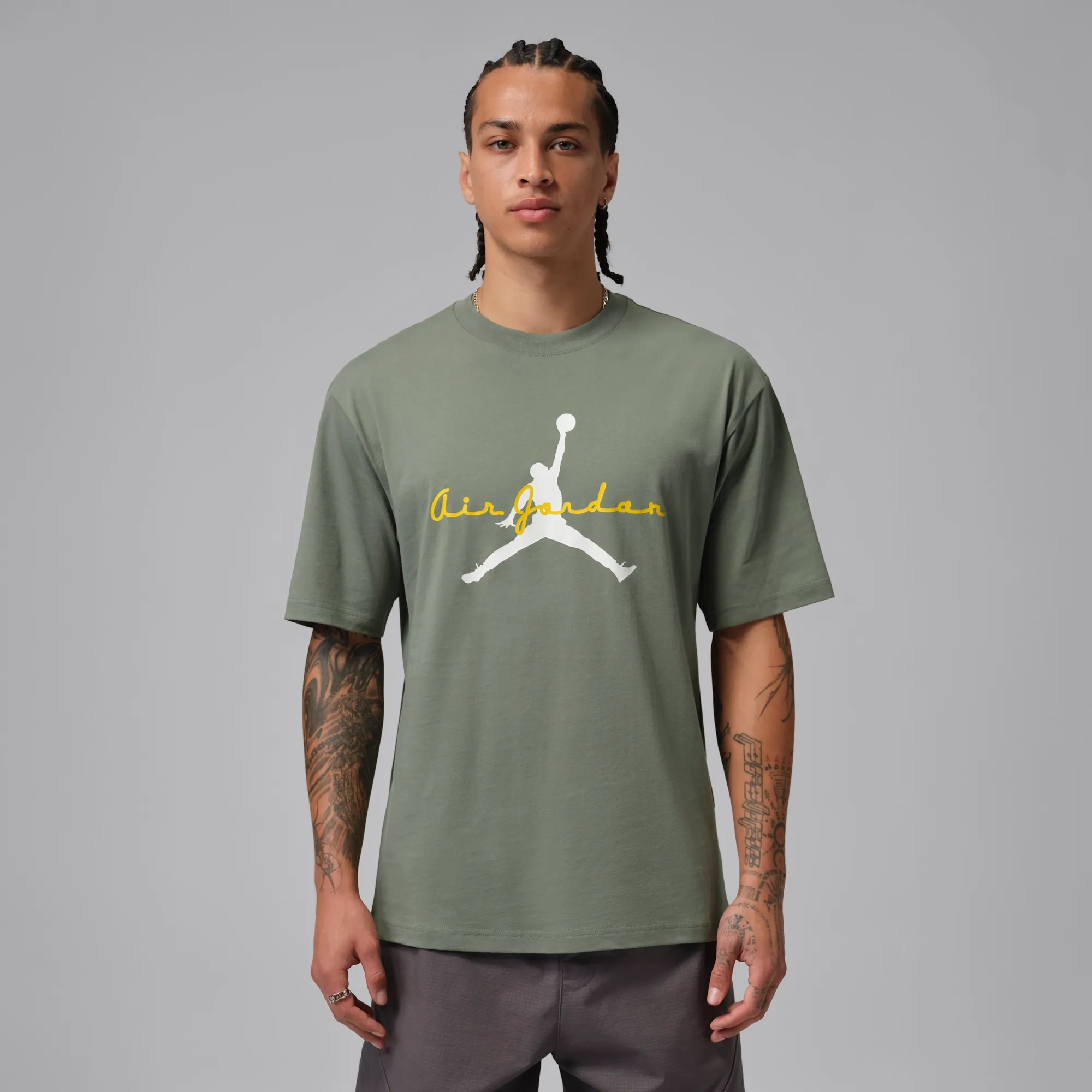 Nike Jordan Brooklyn Men's Graphic T-Shirt - Green - Cotton