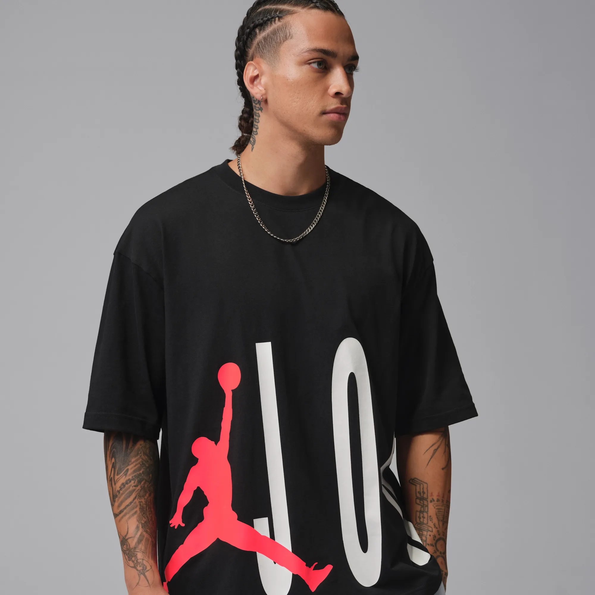 Nike Jordan Men's Oversized T-Shirt - Black - Cotton