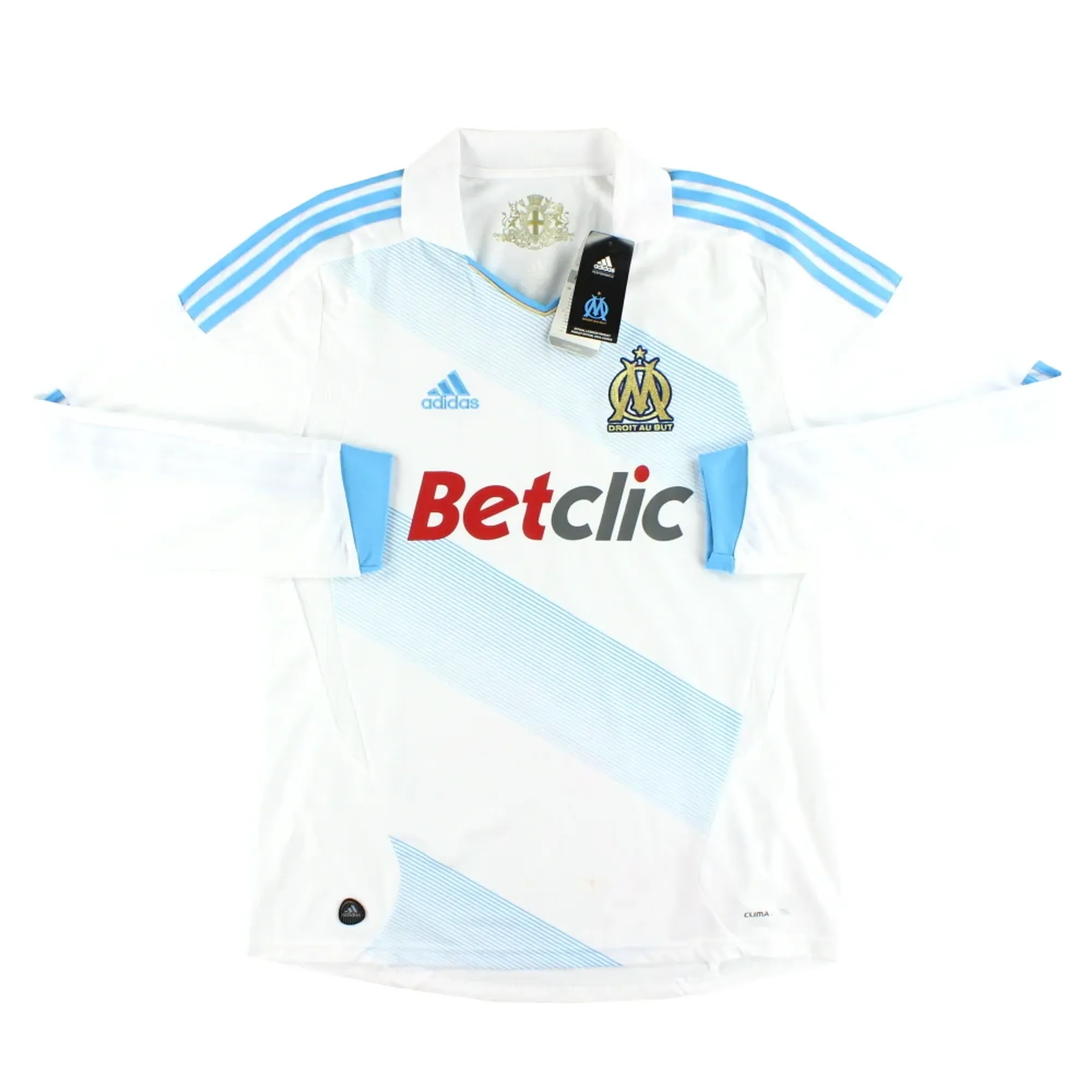 2011-12 Olympique Marseille adidas Home Shirt L/S *w/tags* L - Olympique Marseille / w/tags 