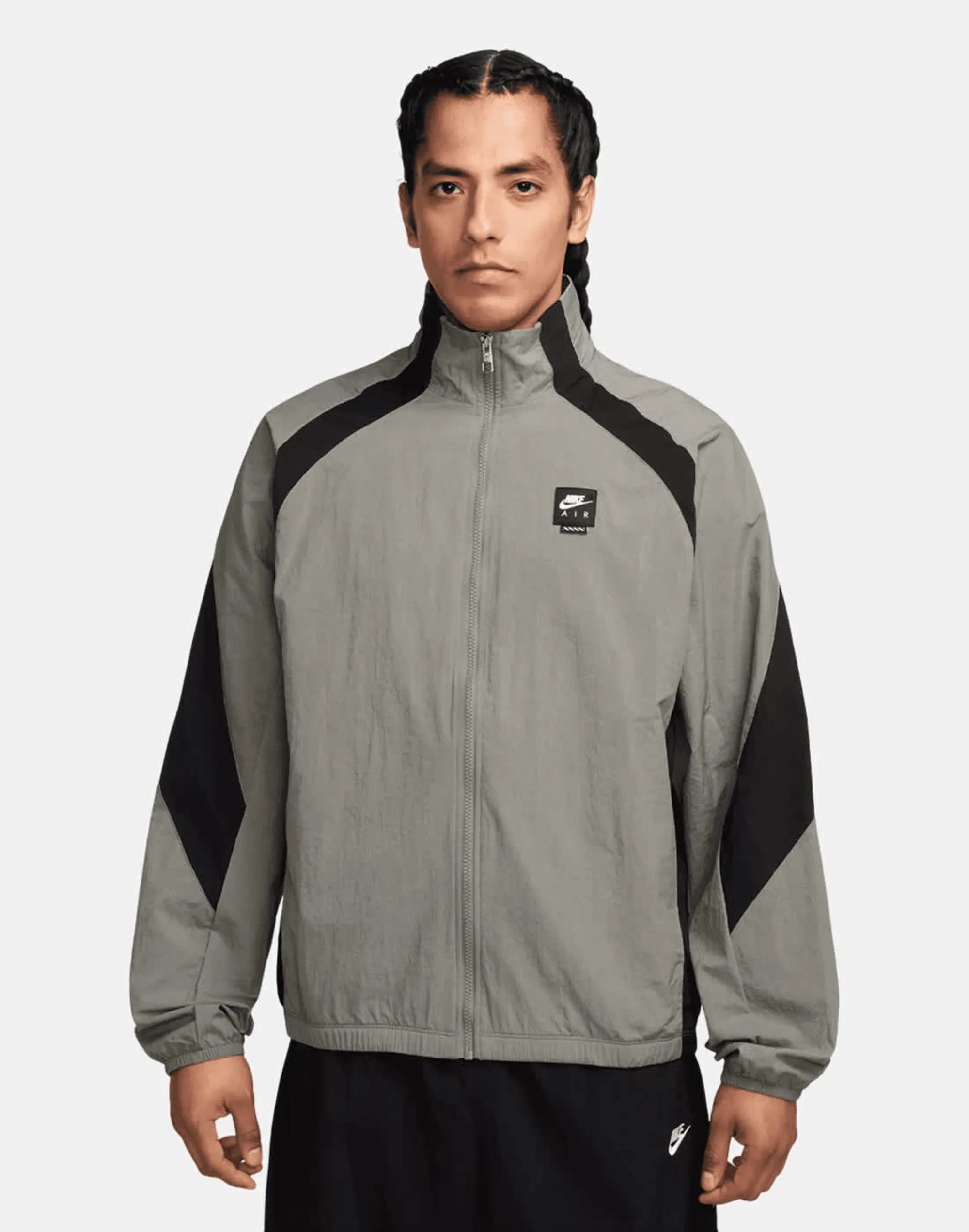 Men's Nike Air Woven Track Top in Green/Black 