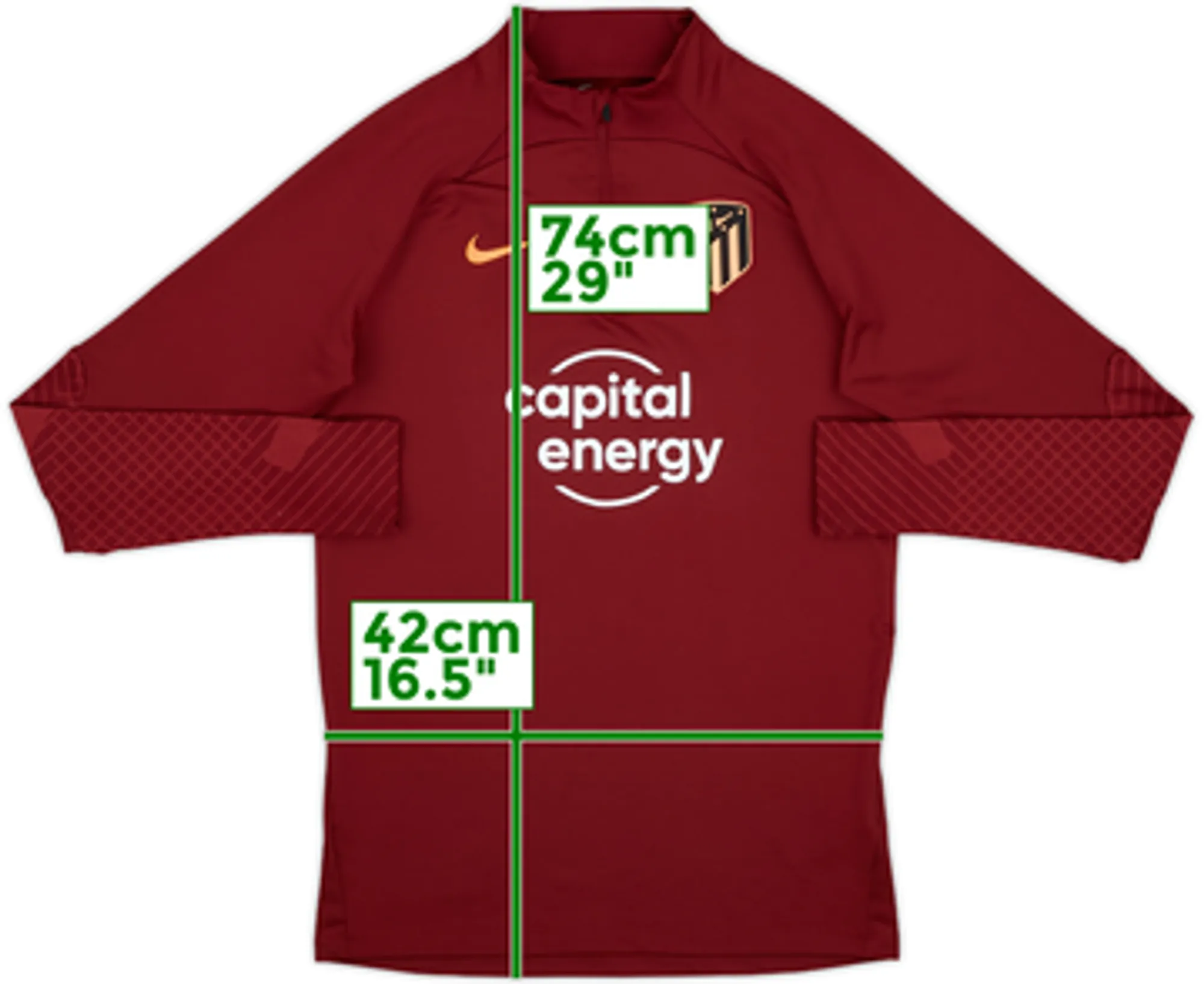 2022-23 Atletico Madrid Nike 1/4 Zip Drill Top - 9/10 - (S)