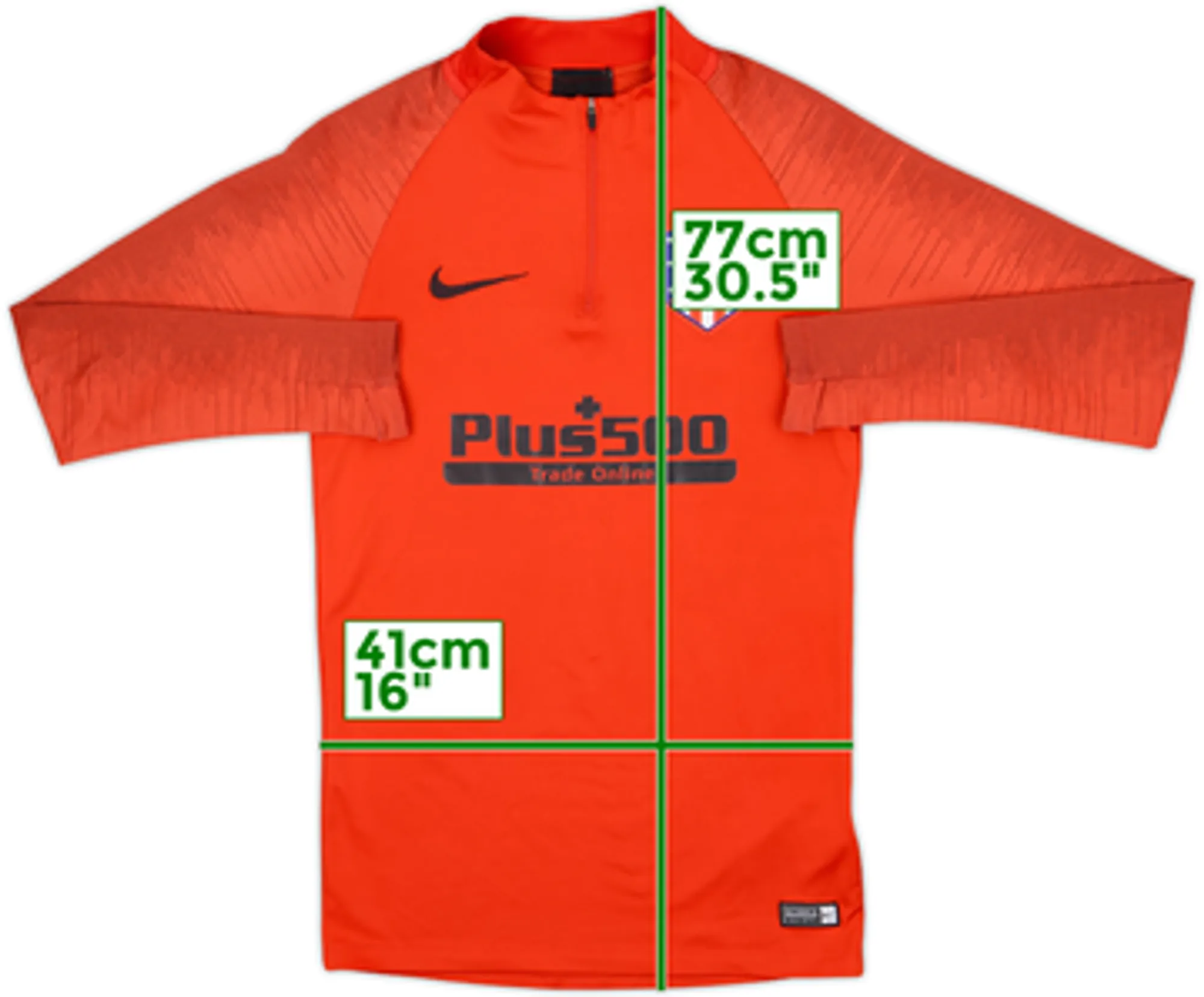 2019-20 Atletico Madrid Nike 1/4 Zip Drill Top - 8/10 - (XS)