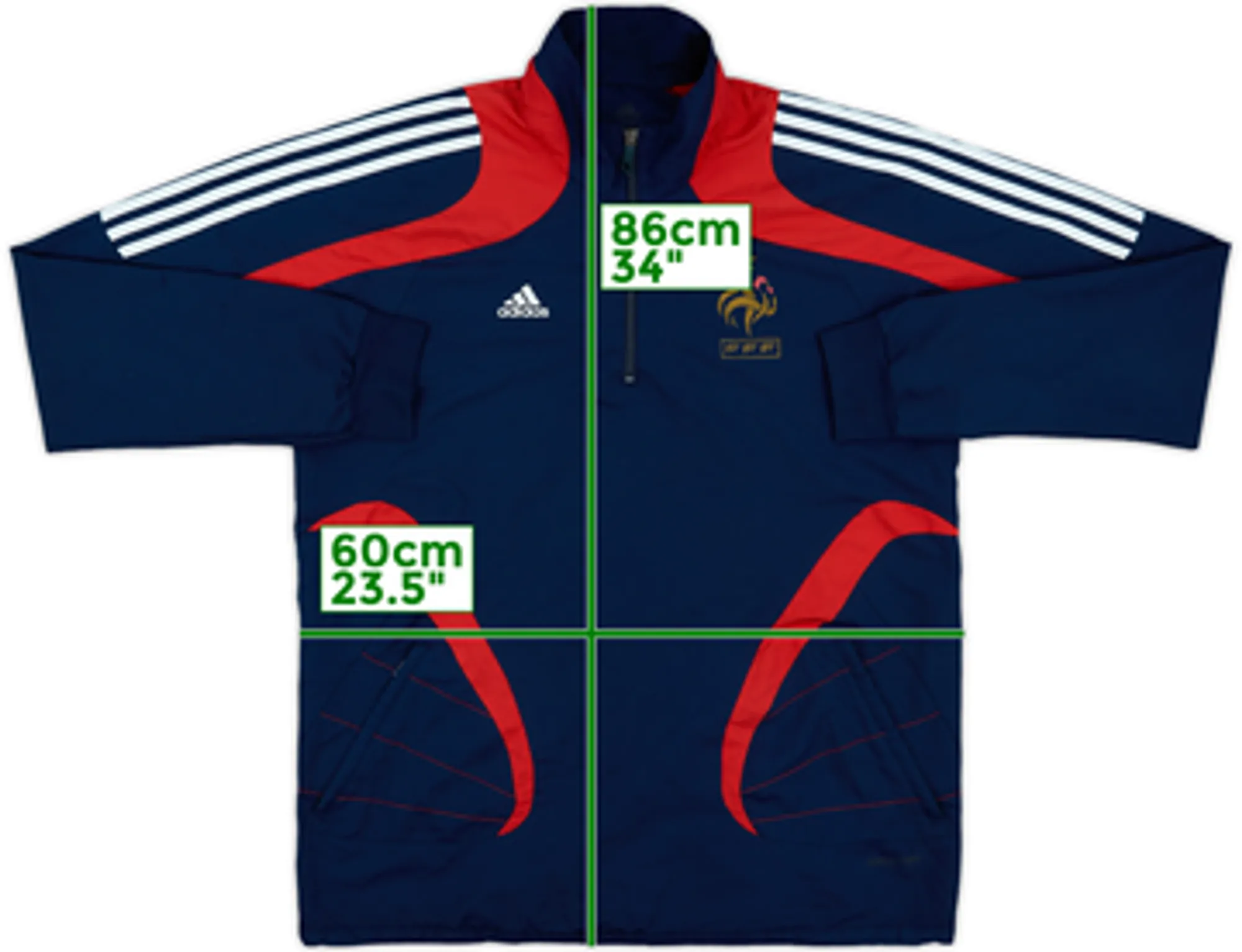 2007-08 France adidas 1/4 Zip Drill Top - 9/10 - (L/XL)