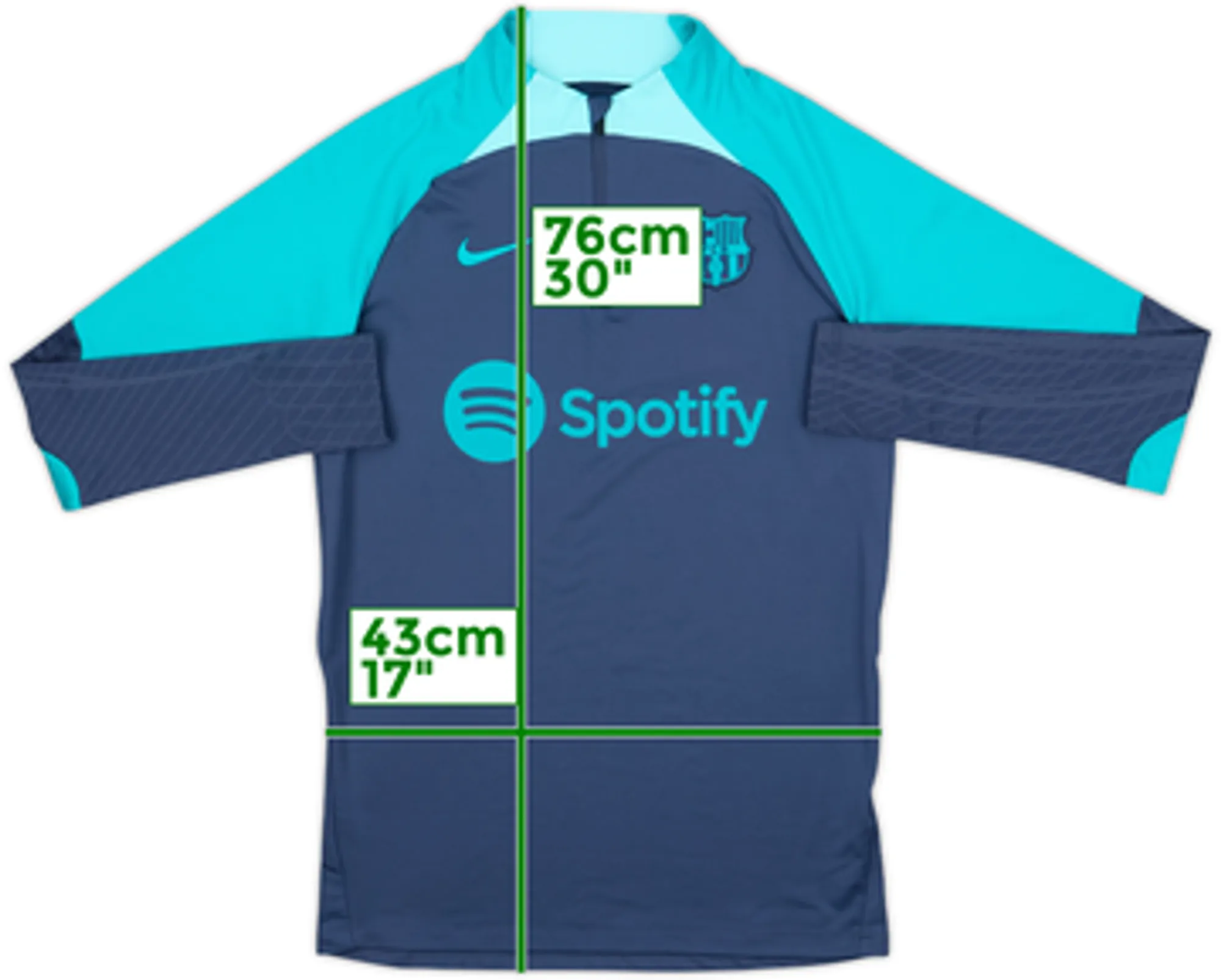 2023-24 Barcelona Nike 1/4 Zip Drill Top - 10/10 - (S)